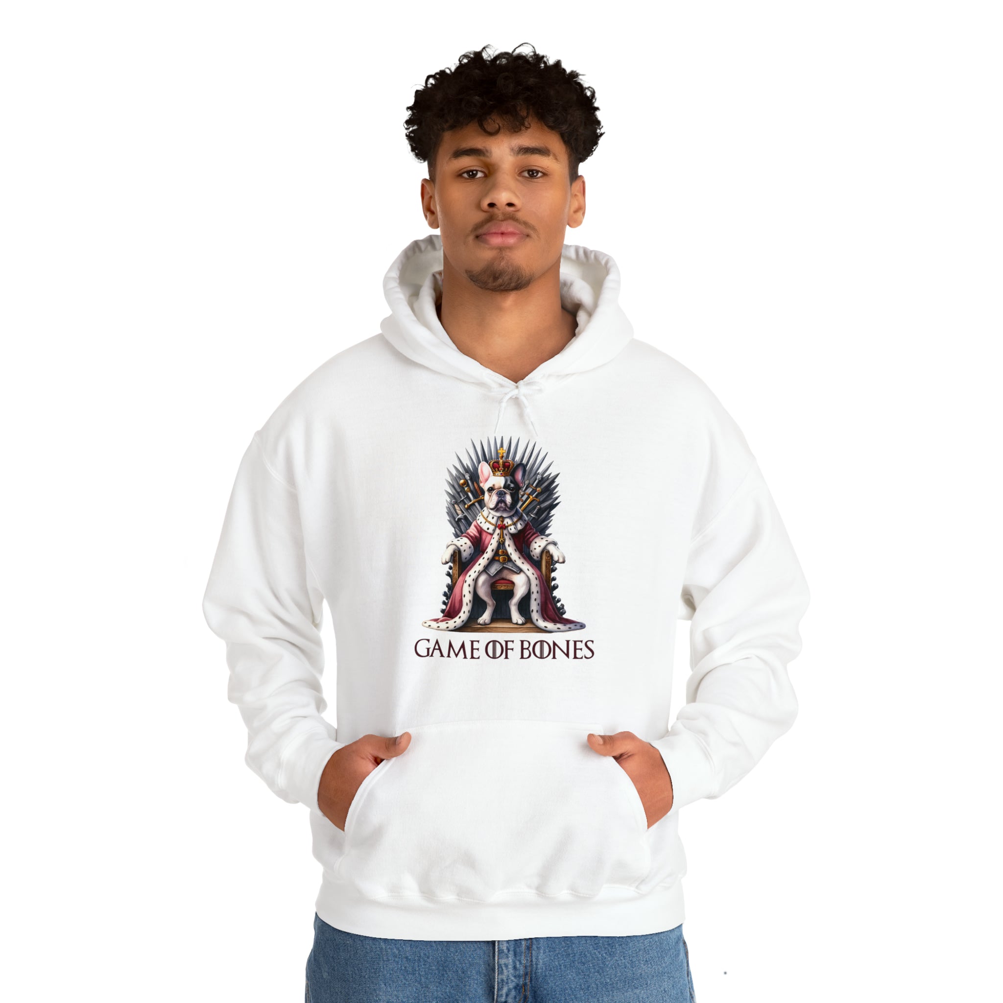 Game French Bulldog Fleece Hoodie for Outdoor Adventures-fadou