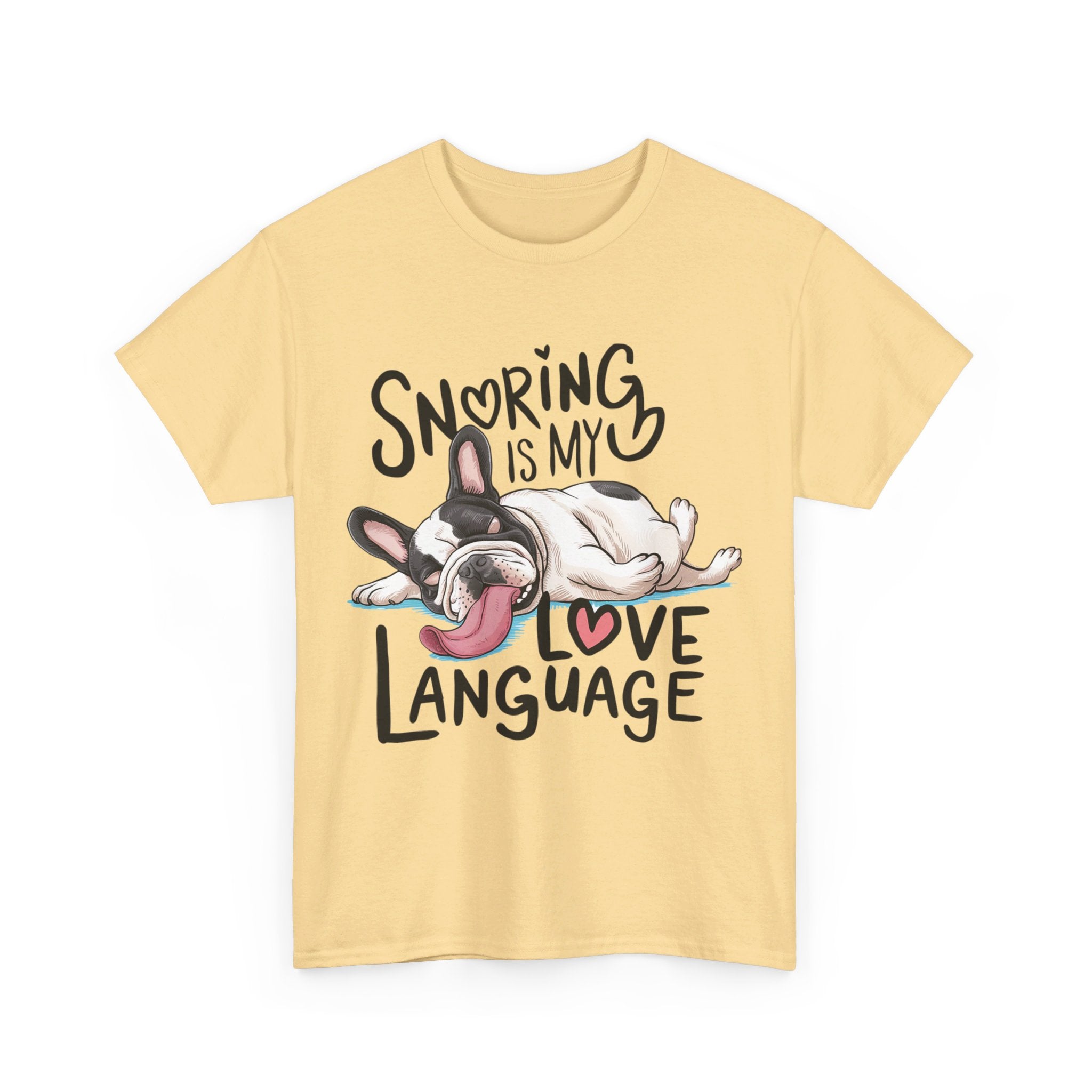 Snoring French Bulldog Cotton Tee for Brachycephalic Dogs-fadou