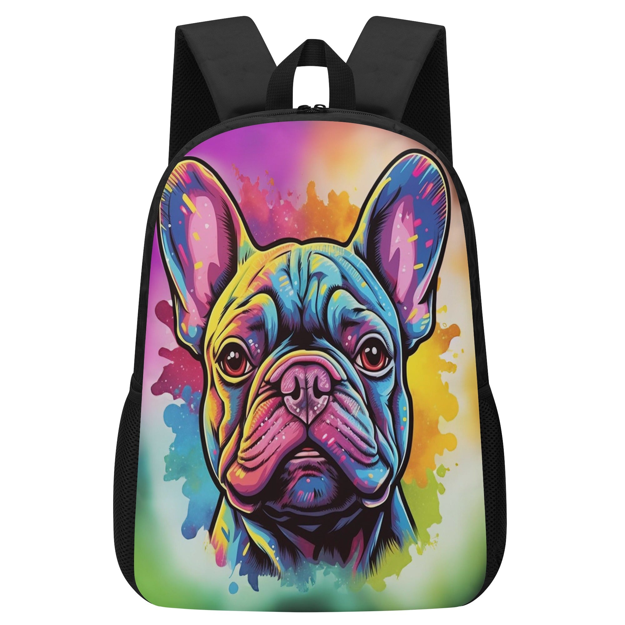 The Frenchie Face - 17 Inch Laptop Backpack for Pet Parents-fadou