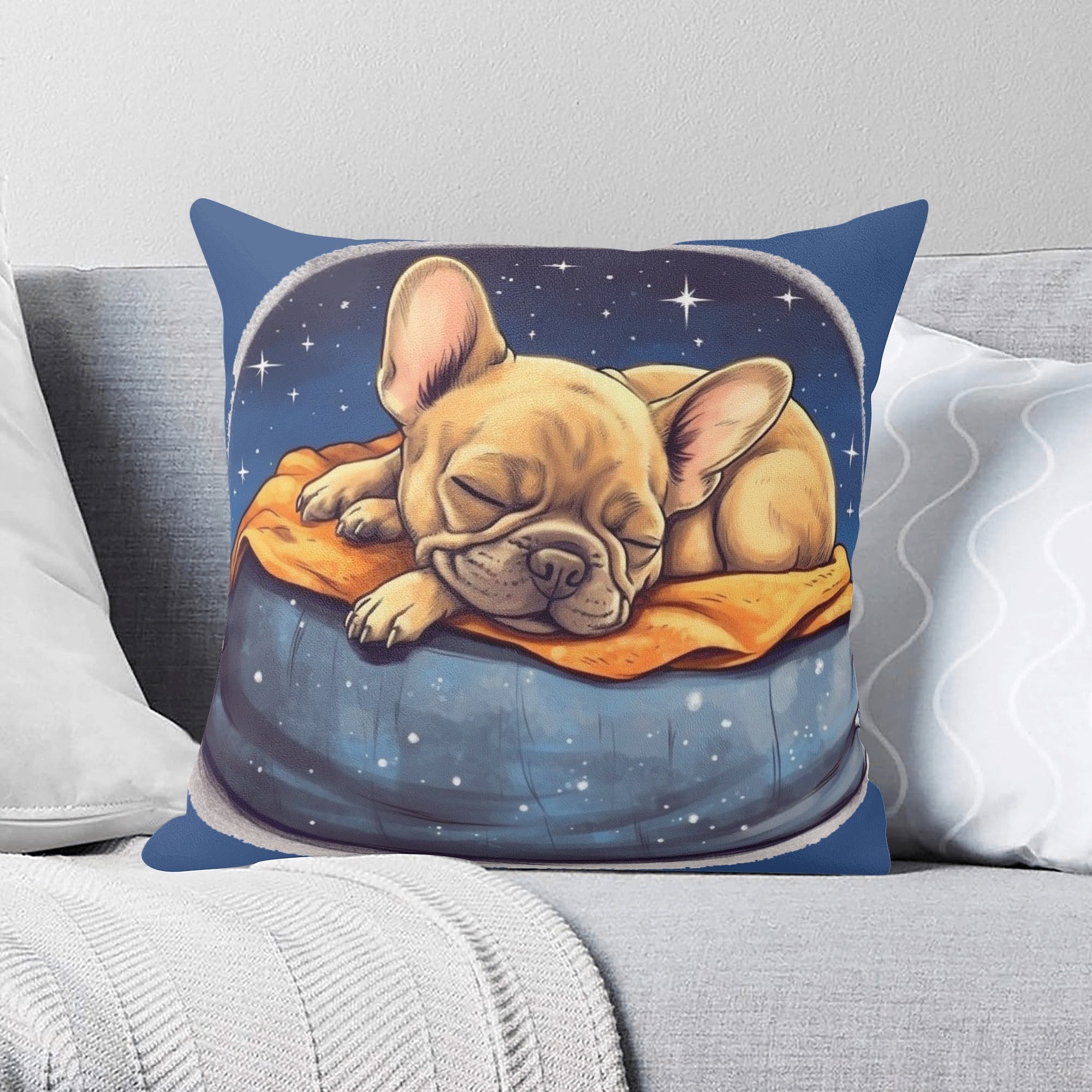Serene French Bulldog Decorative Pillow for Everyday Wear-fadou