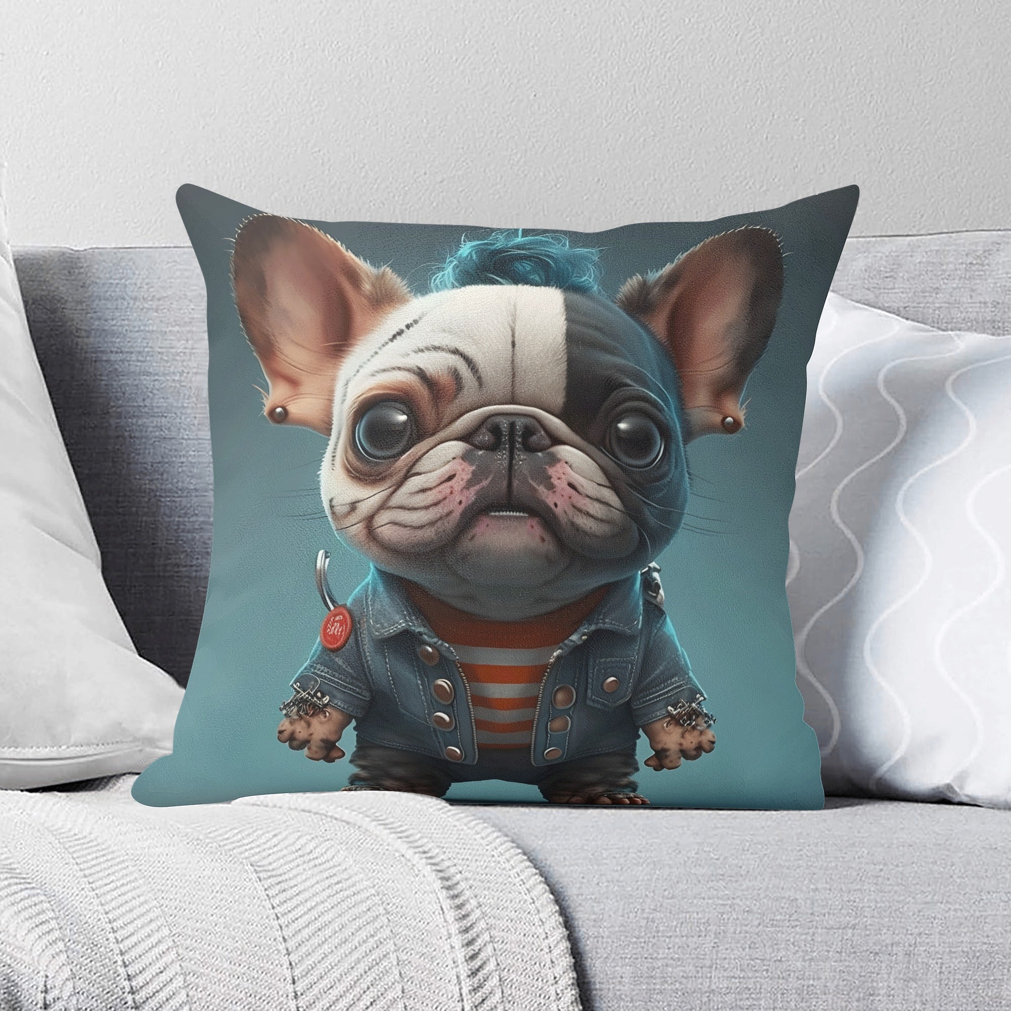French Bulldog Decorative Pillow for Frenchie Enthusiasts-fadou