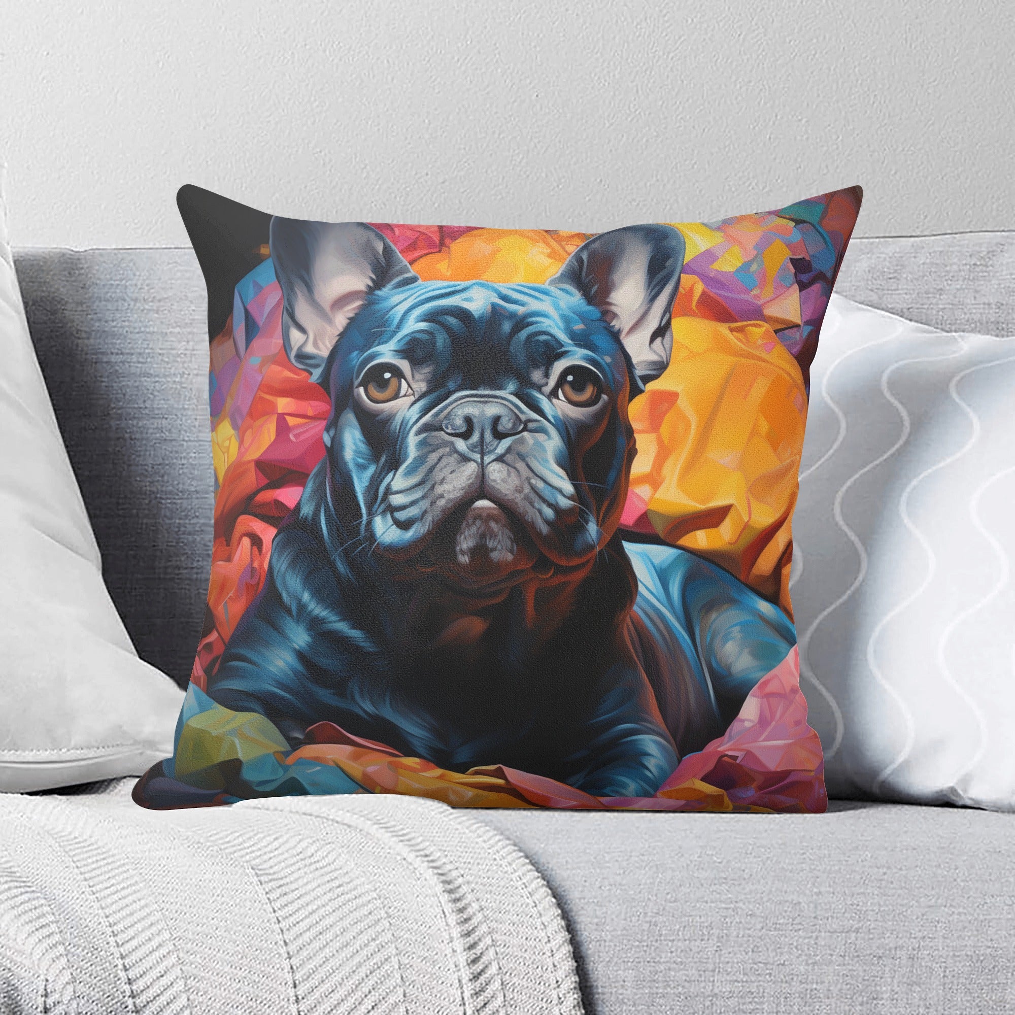 Lovely French Bulldog Throw Pillow Cover for Frenchie Fans-fadou