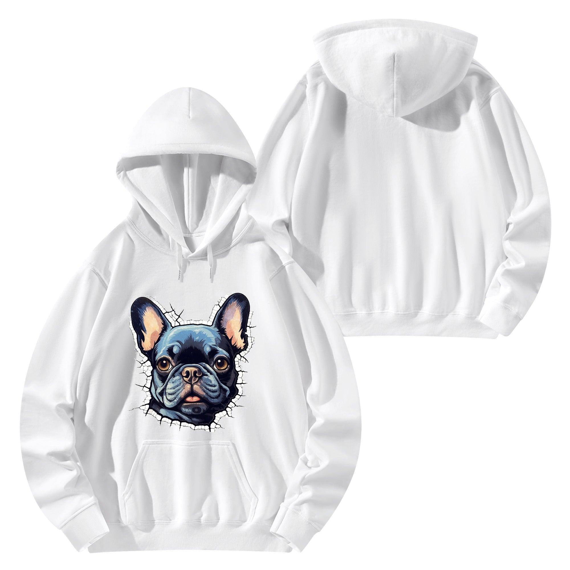 French Bulldog Cotton Fleece Hoodie for French Bulldogs-fadou