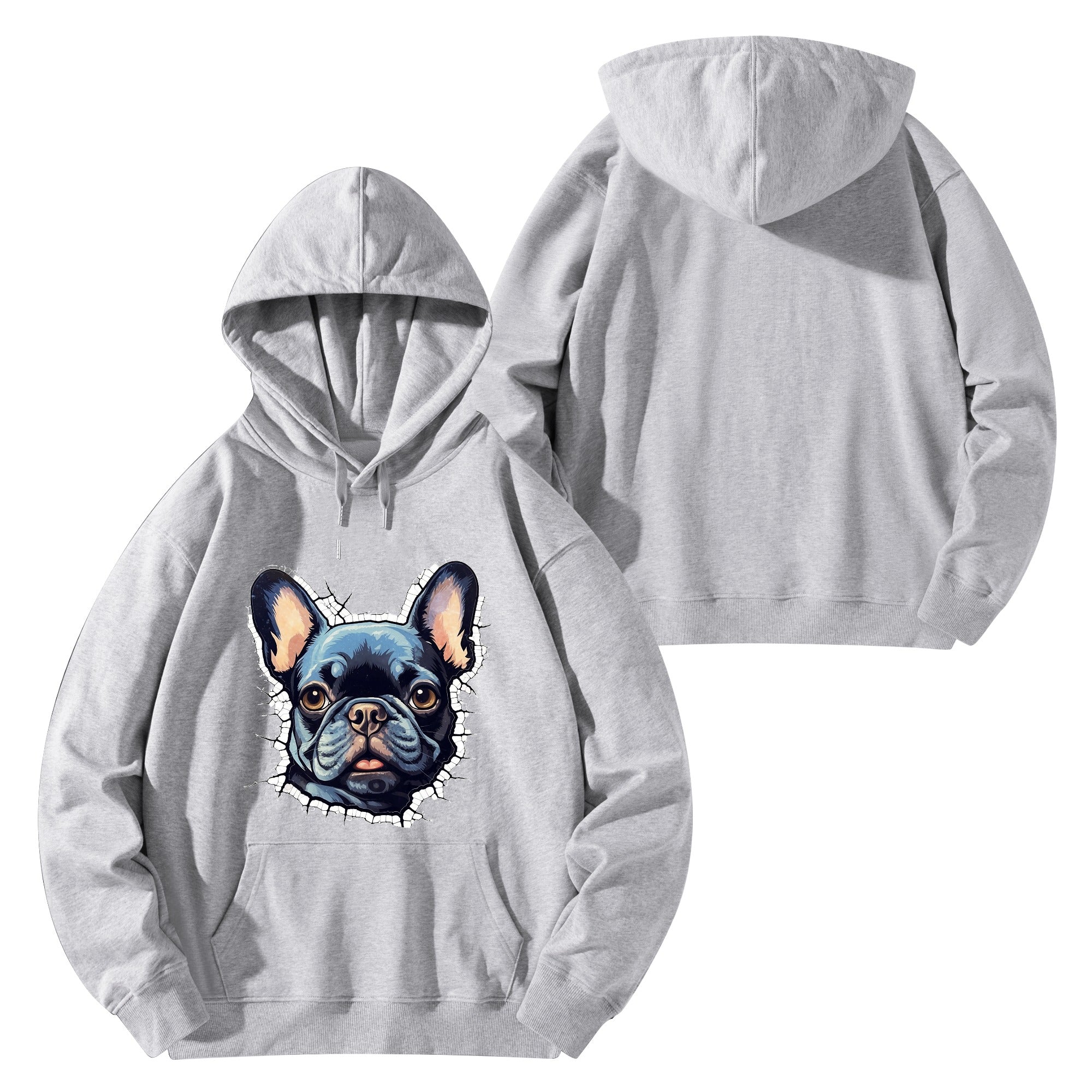 French Bulldog Cotton Fleece Hoodie for French Bulldogs-fadou