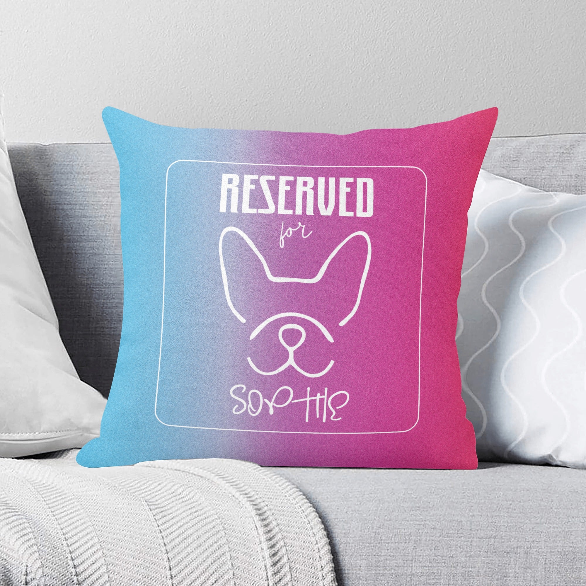 French Bulldog Custom Throw Pillow Cover for Dog Moms & Dads-fadou