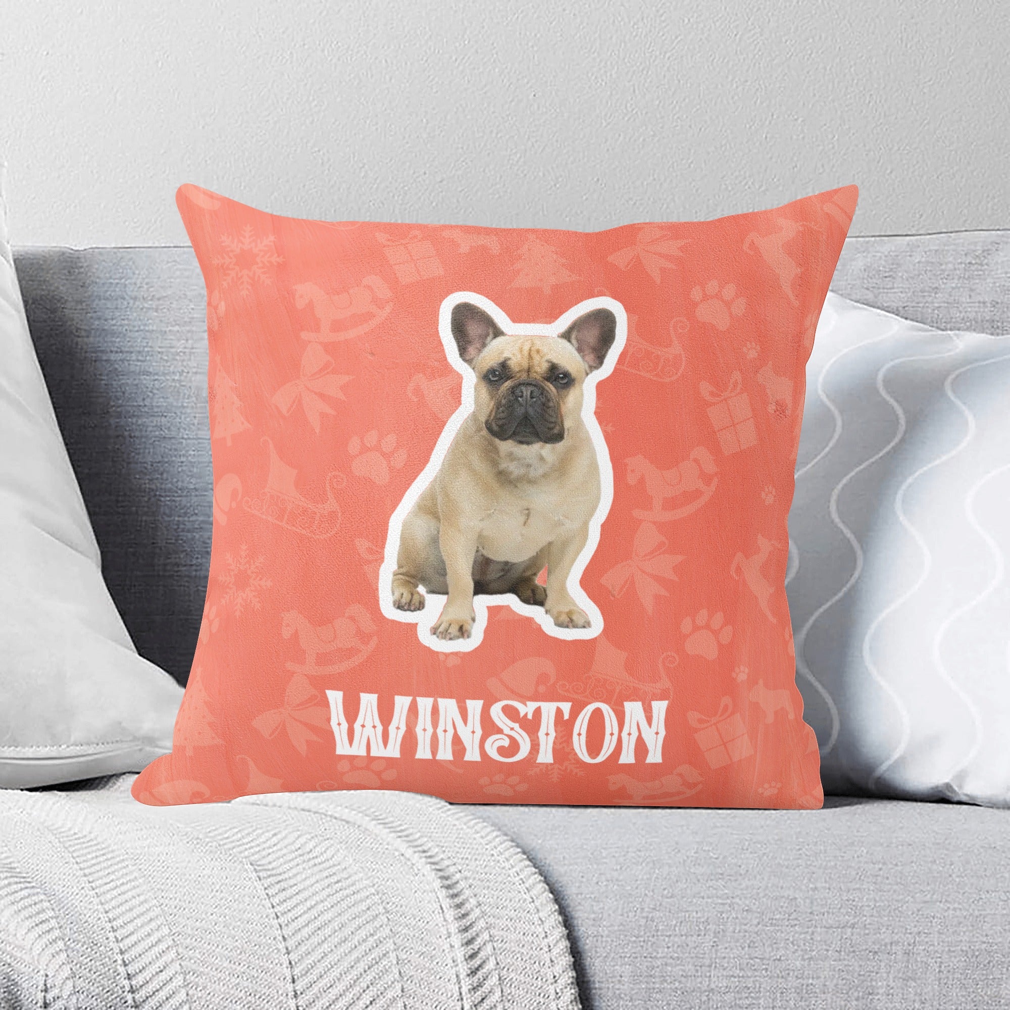 French Bulldog Custom Decorative Pillow for Frenchie Fans-fadou