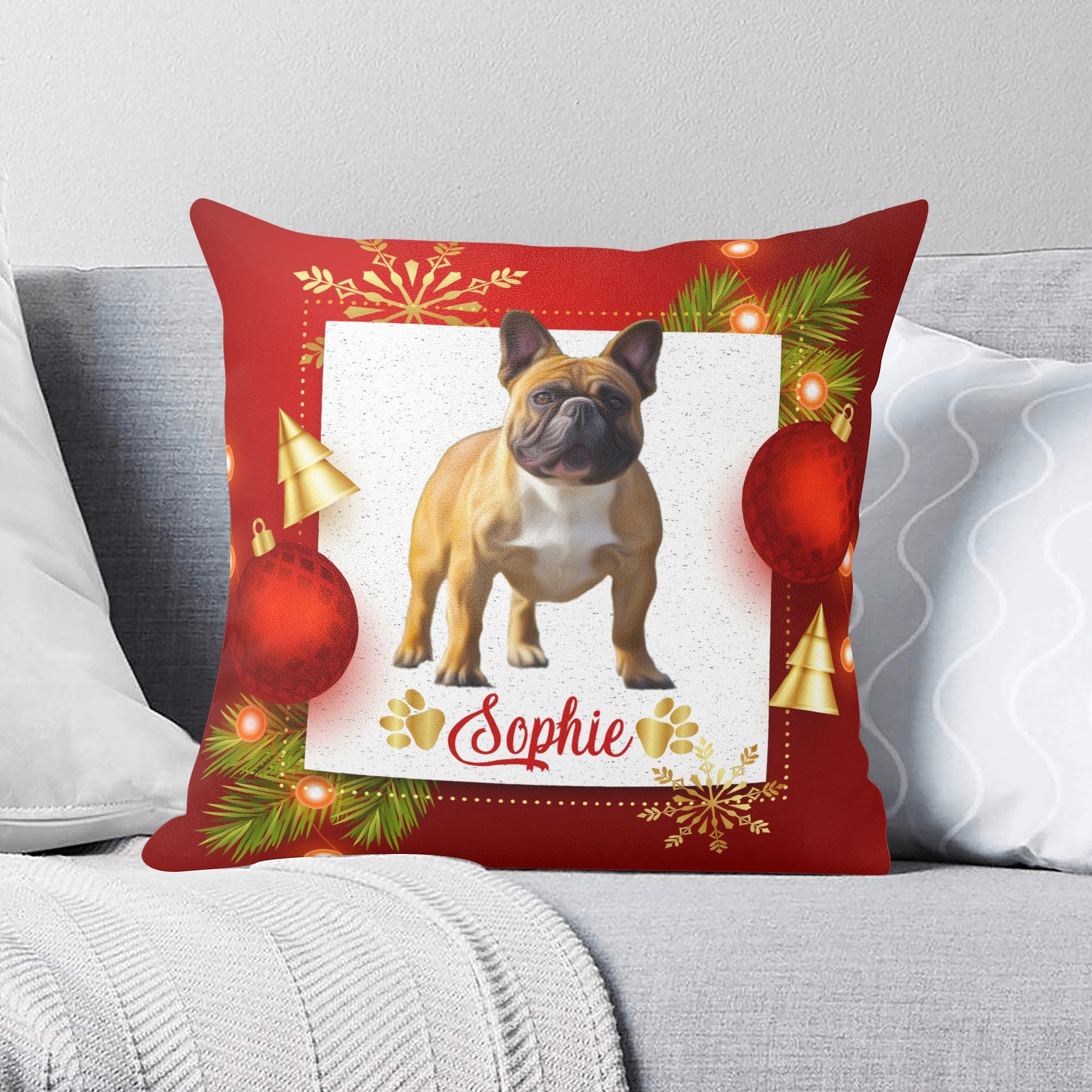 French Bulldog Personalized Throw Pillow Cover for Dog Park Days-fadou