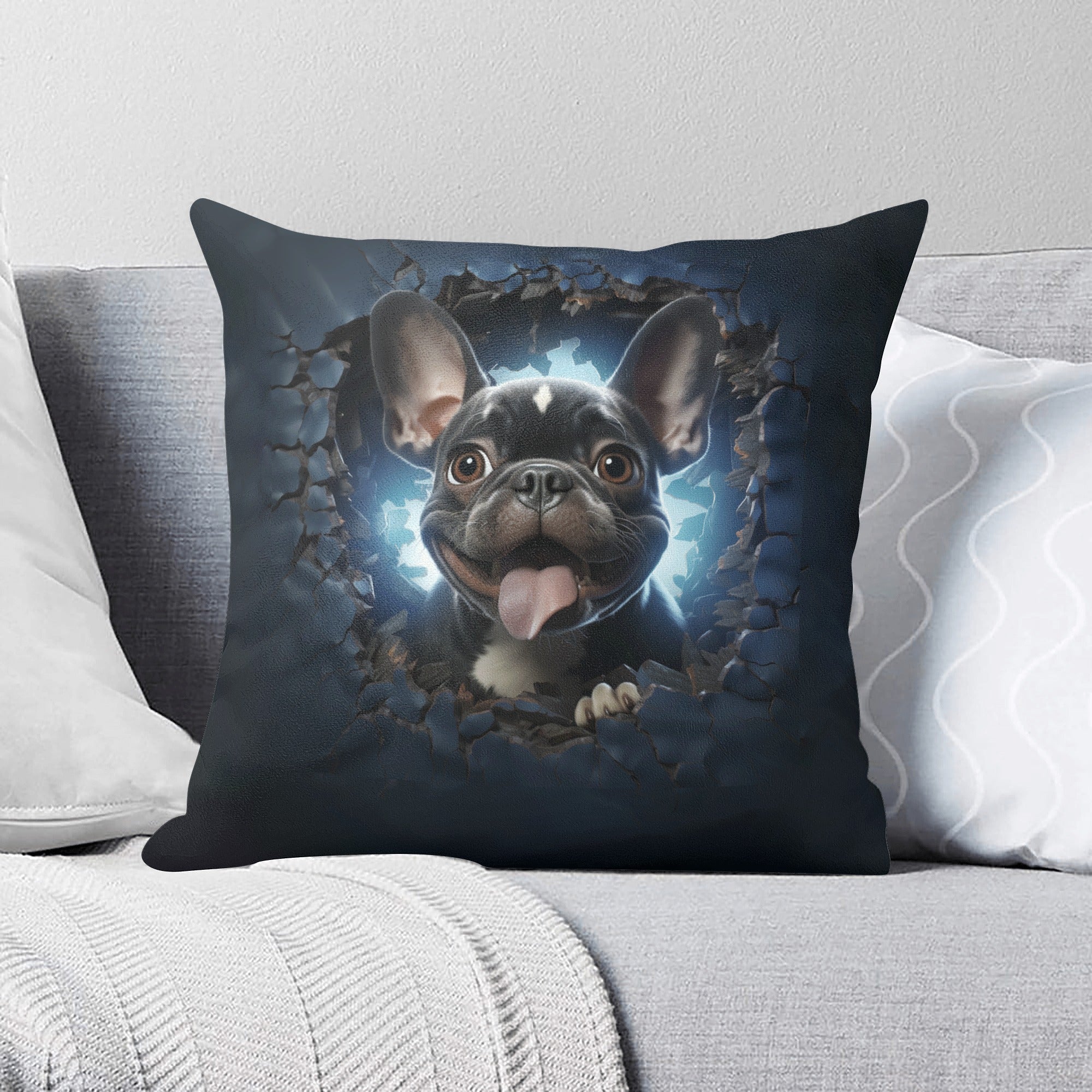 Paco French Bulldog Cushion Cover for Frenchie Enthusiasts-fadou