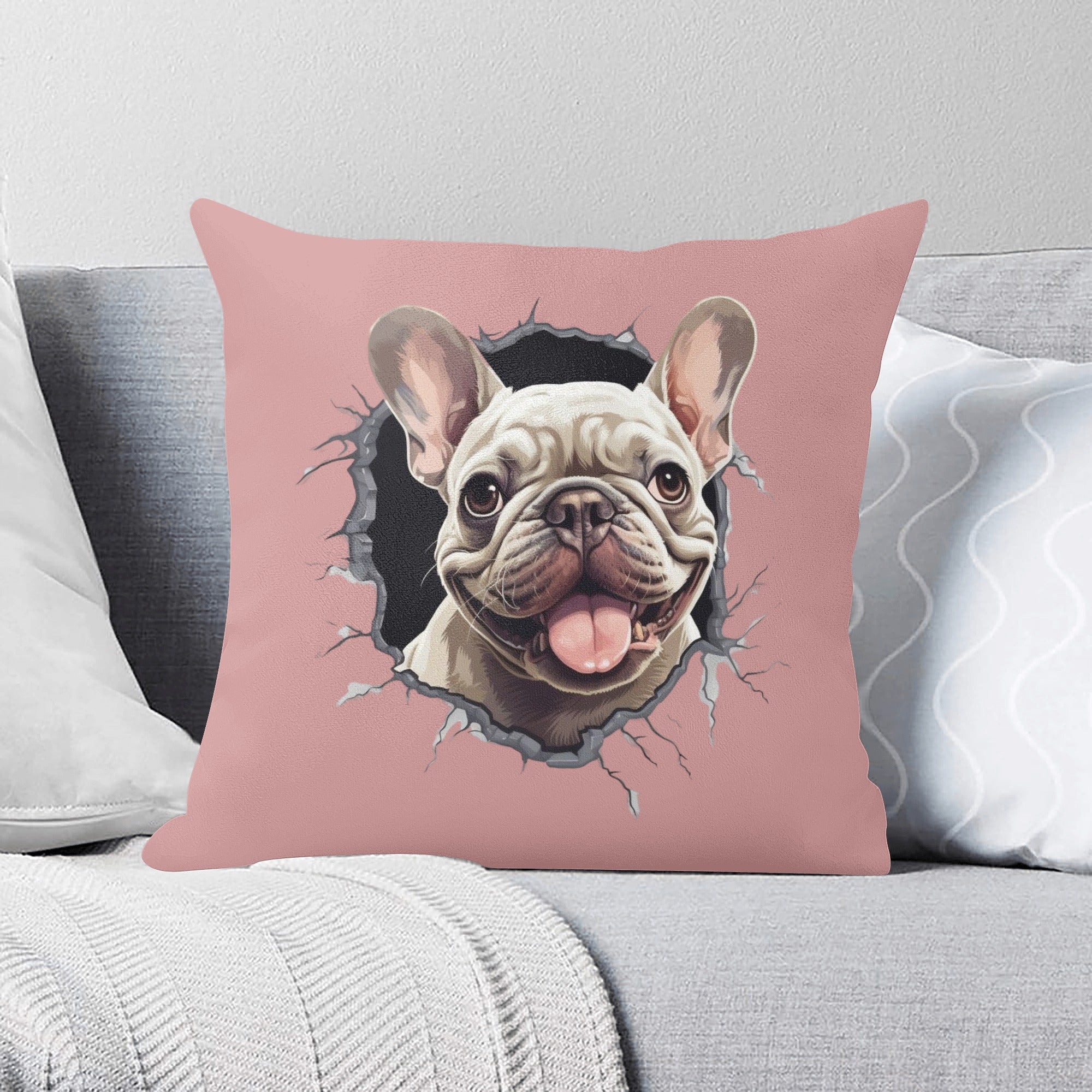 Lazy French Bulldog Decorative Pillow for Bulldog Owners-fadou
