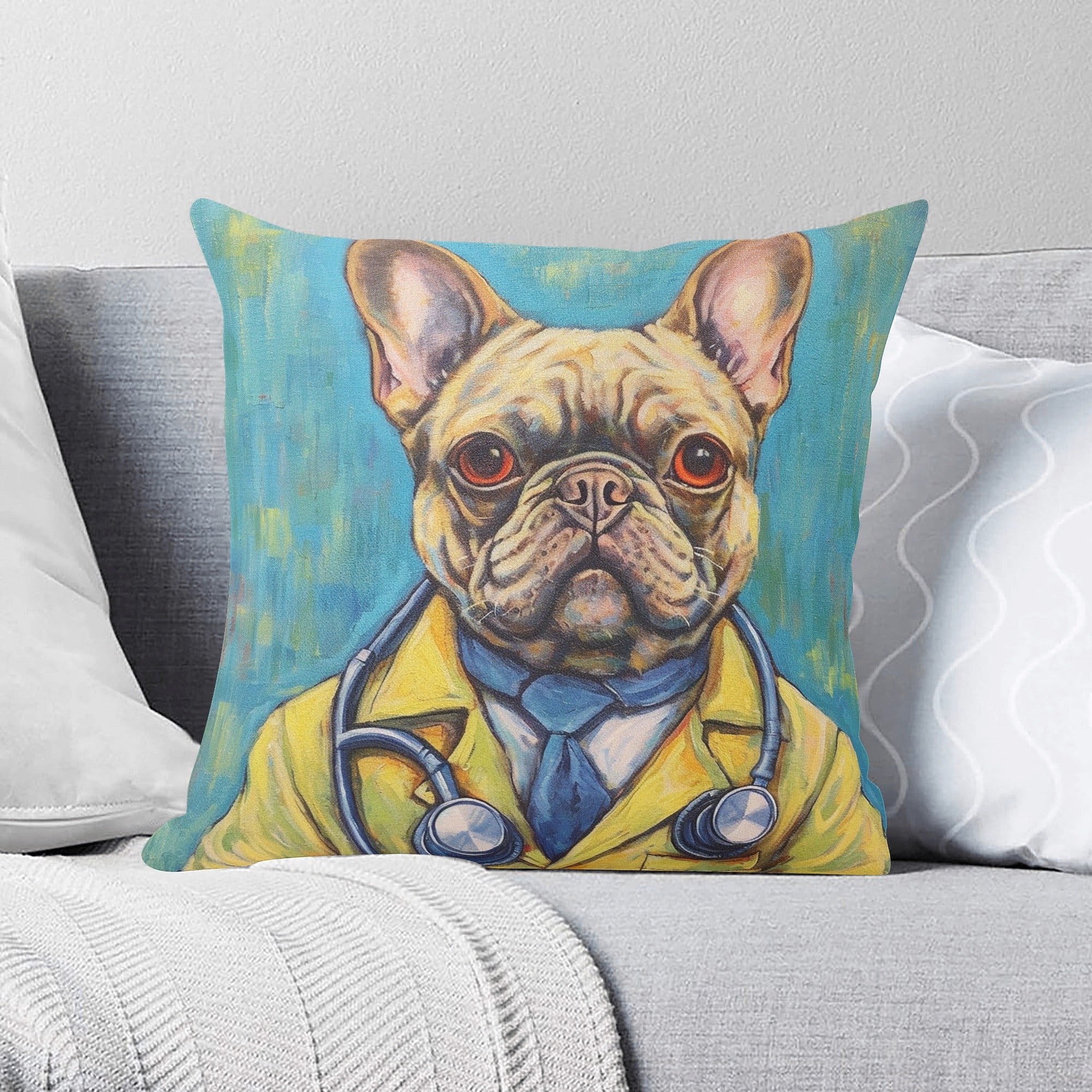 Im a Dogtor - Pillow Cover for Frenchie Fans Everywhere-fadou