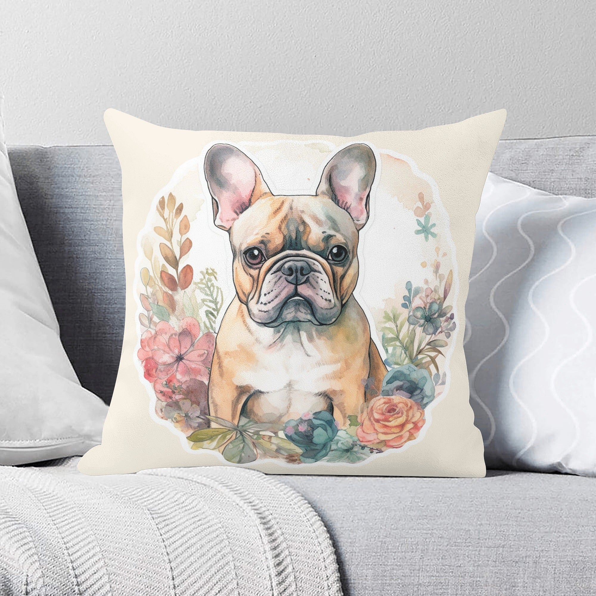 Linda French Bulldog Cushion Cover for Frenchie Enthusiasts-fadou