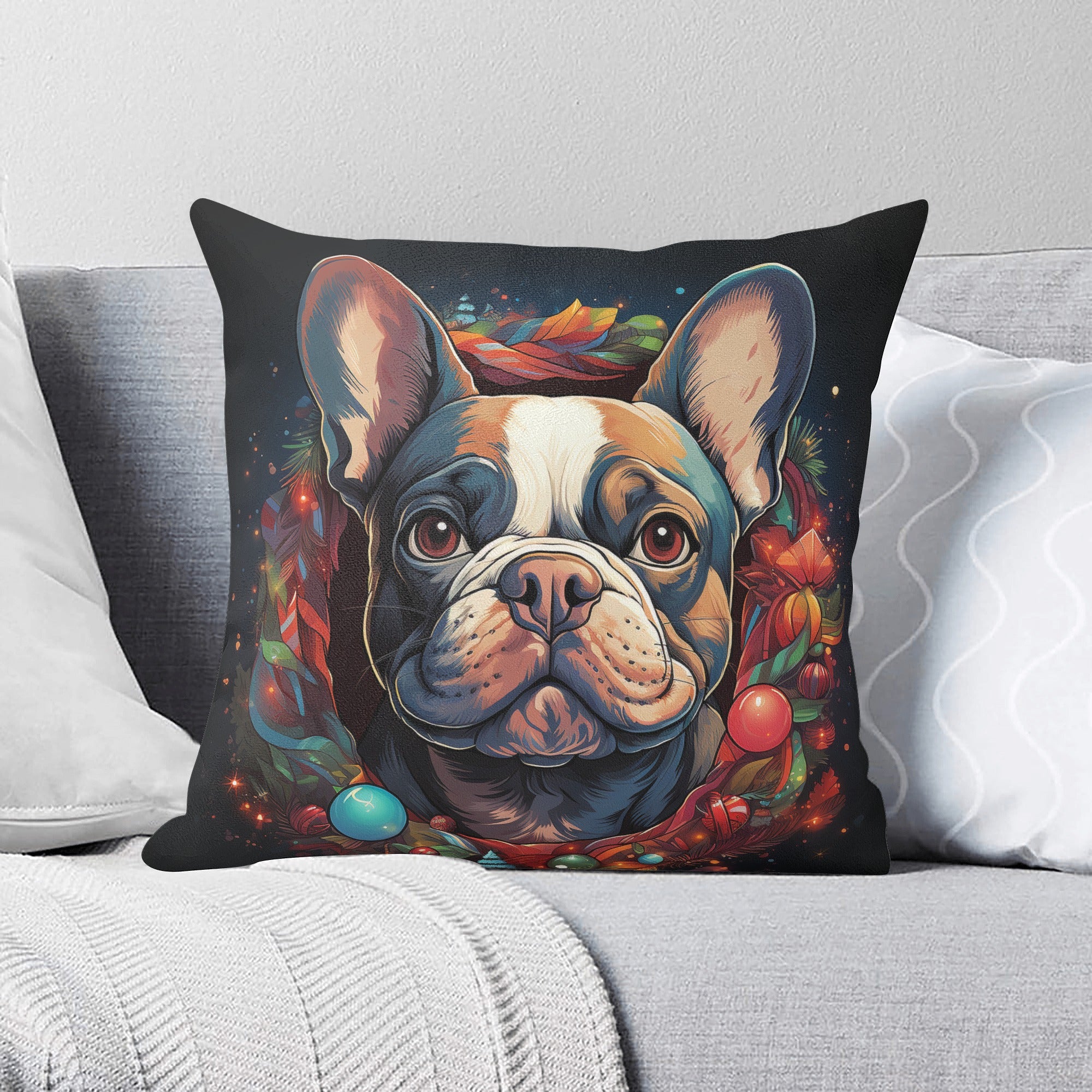 French Bulldog Throw Pillow Cover for Frenchie Enthusiasts-fadou