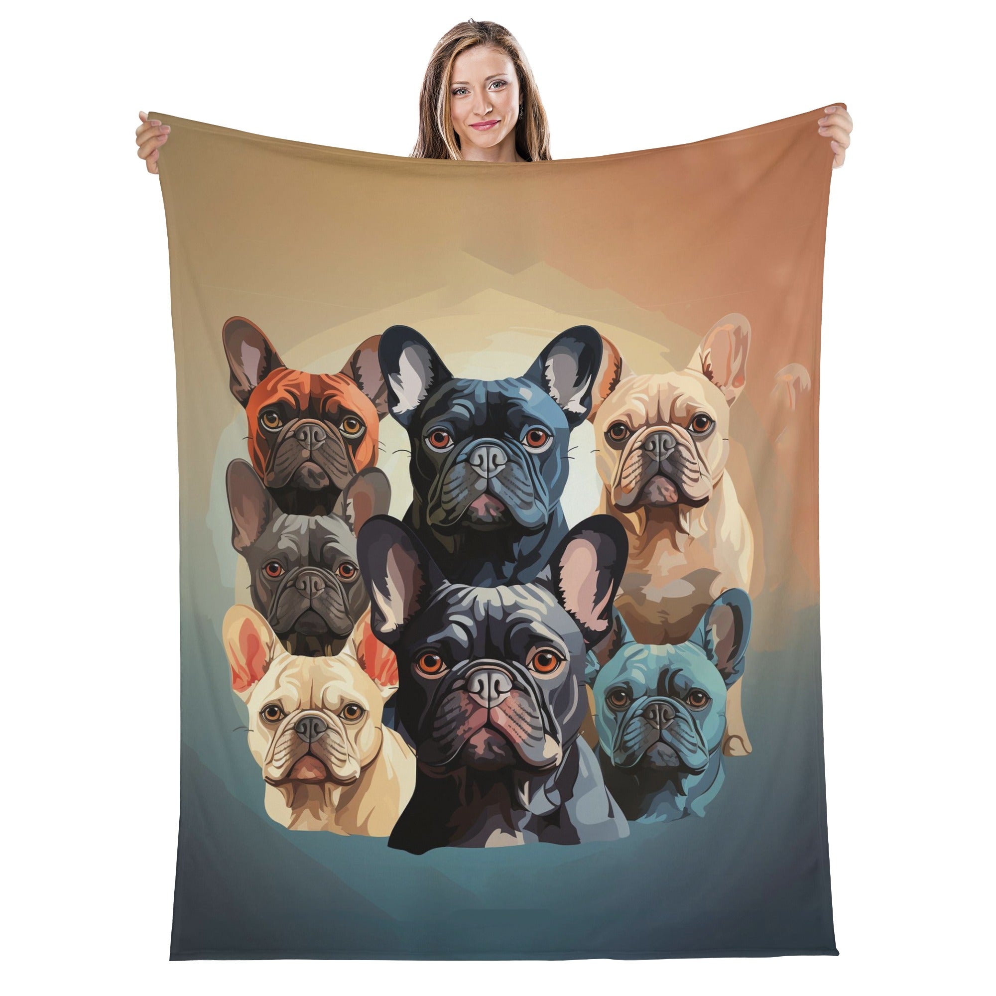 Frenchie Breathable Soft Throw for Frenchie Enthusiasts-fadou