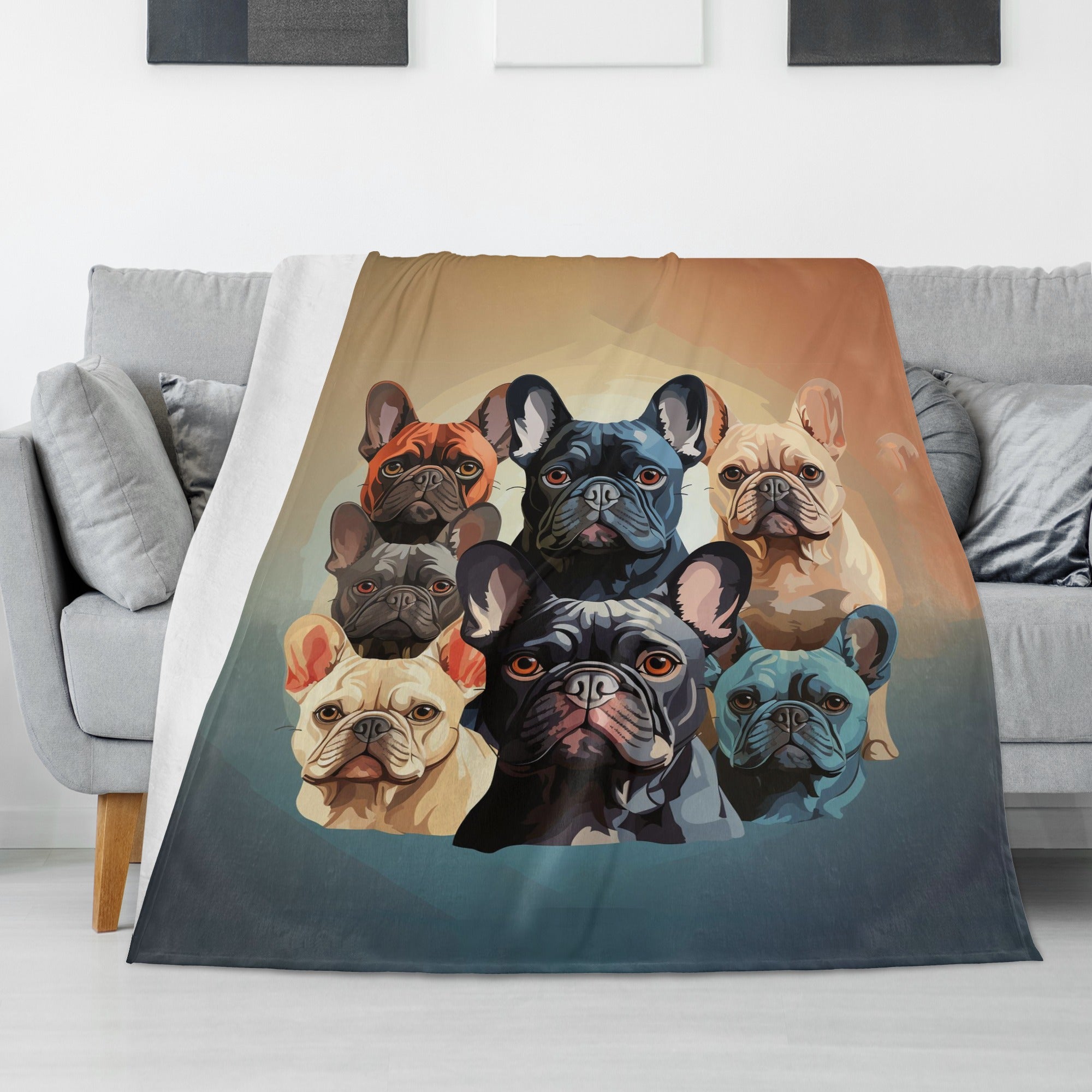 Frenchie Breathable Soft Throw for Frenchie Enthusiasts-fadou