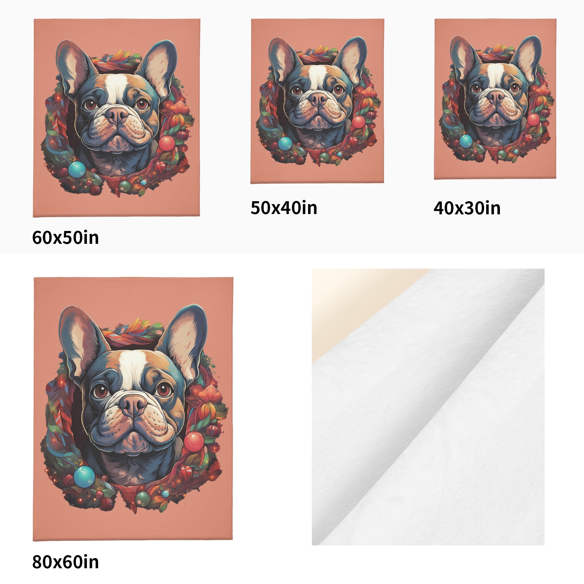 Joey French Bulldog Fleece Throw Blanket for Dog Lovers-fadou