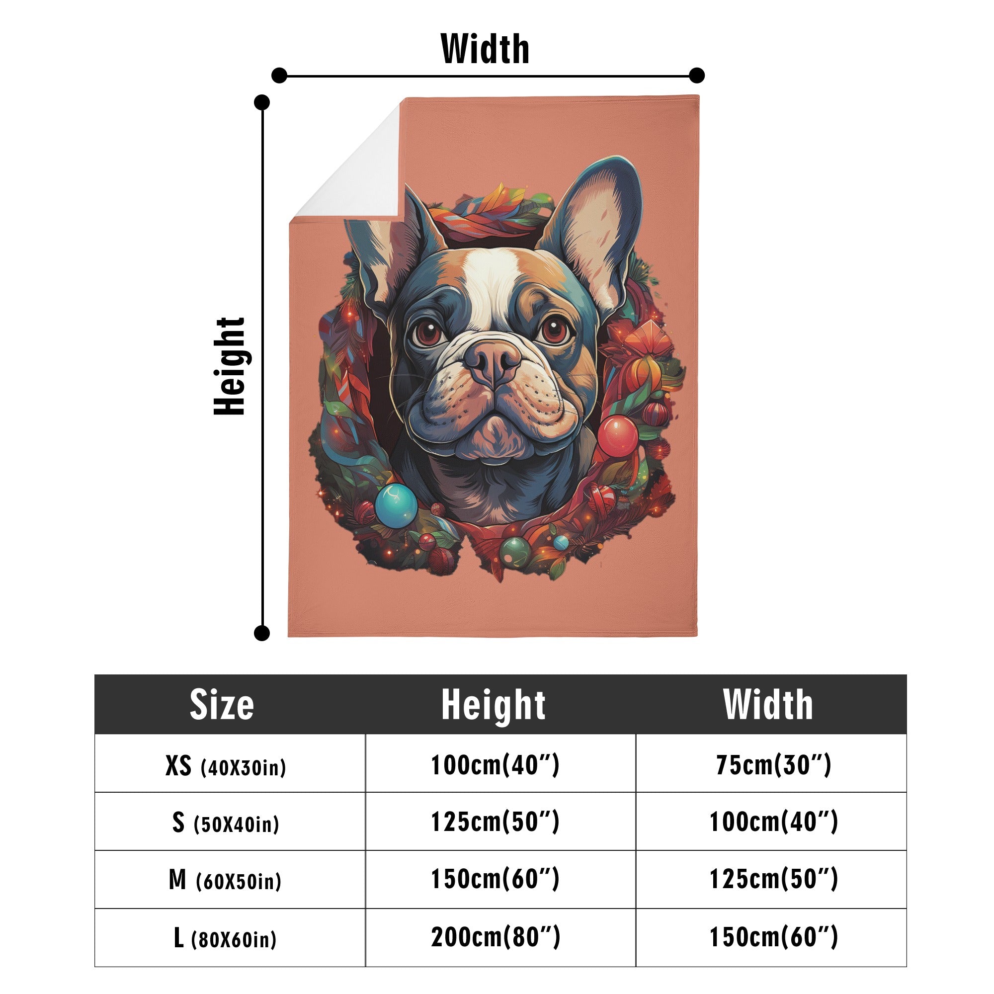 Joey French Bulldog Fleece Throw Blanket for Dog Lovers-fadou