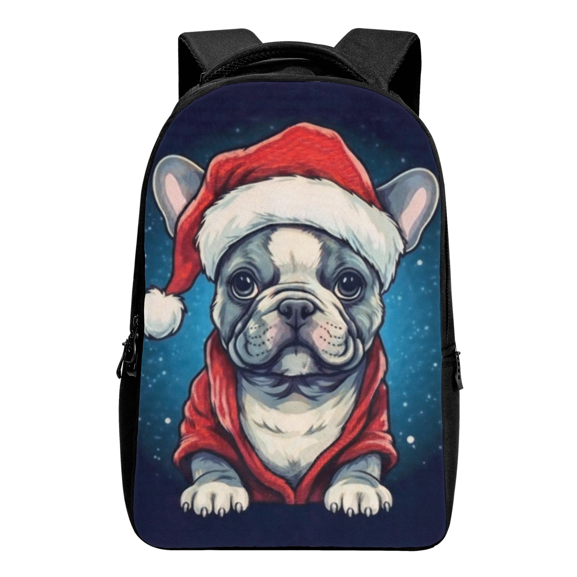 French Bulldog Christmas Daypack Backpack for Everyday Wear-fadou