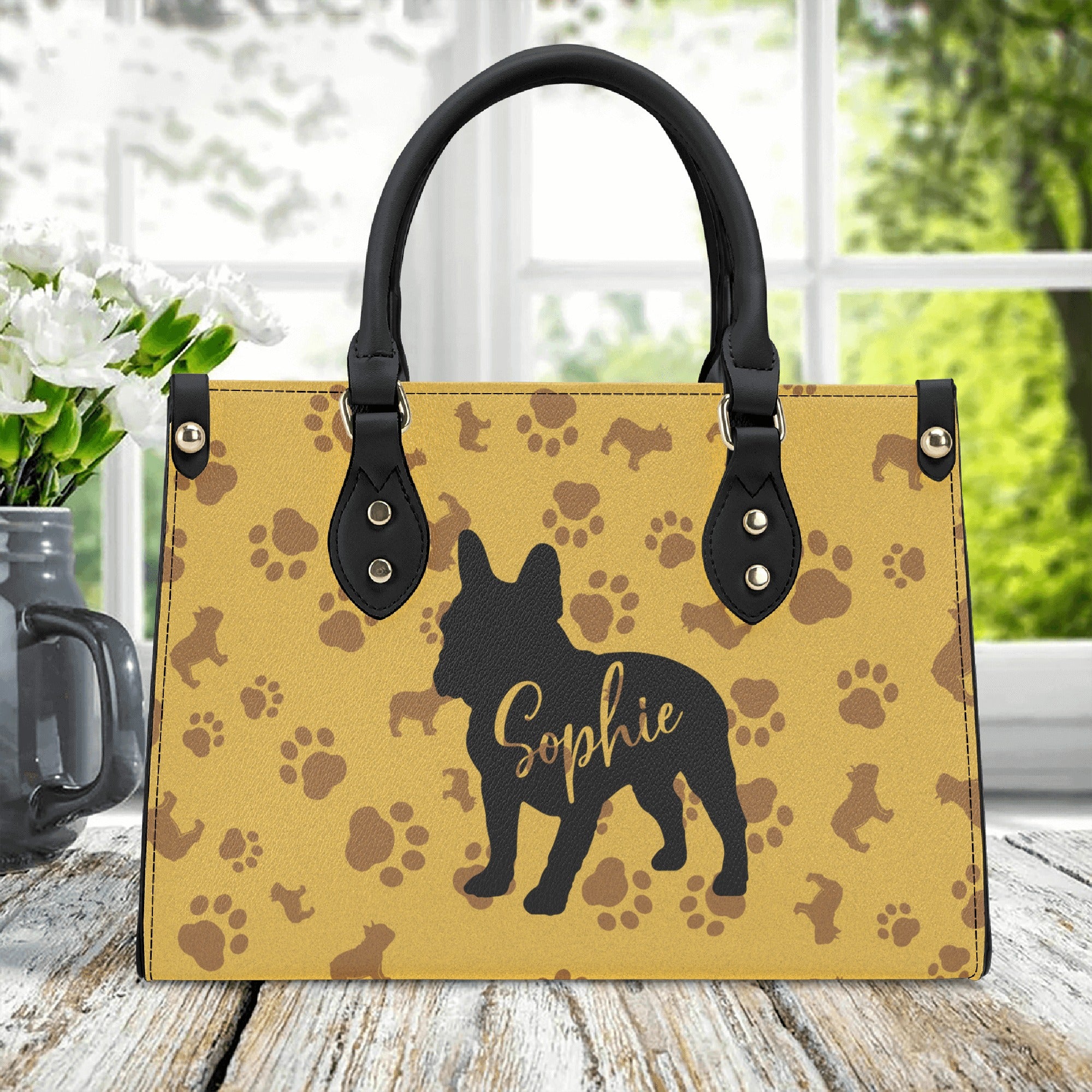 Luxury Personalized Canvas Carryall for Frenchie Enthusiasts-fadou