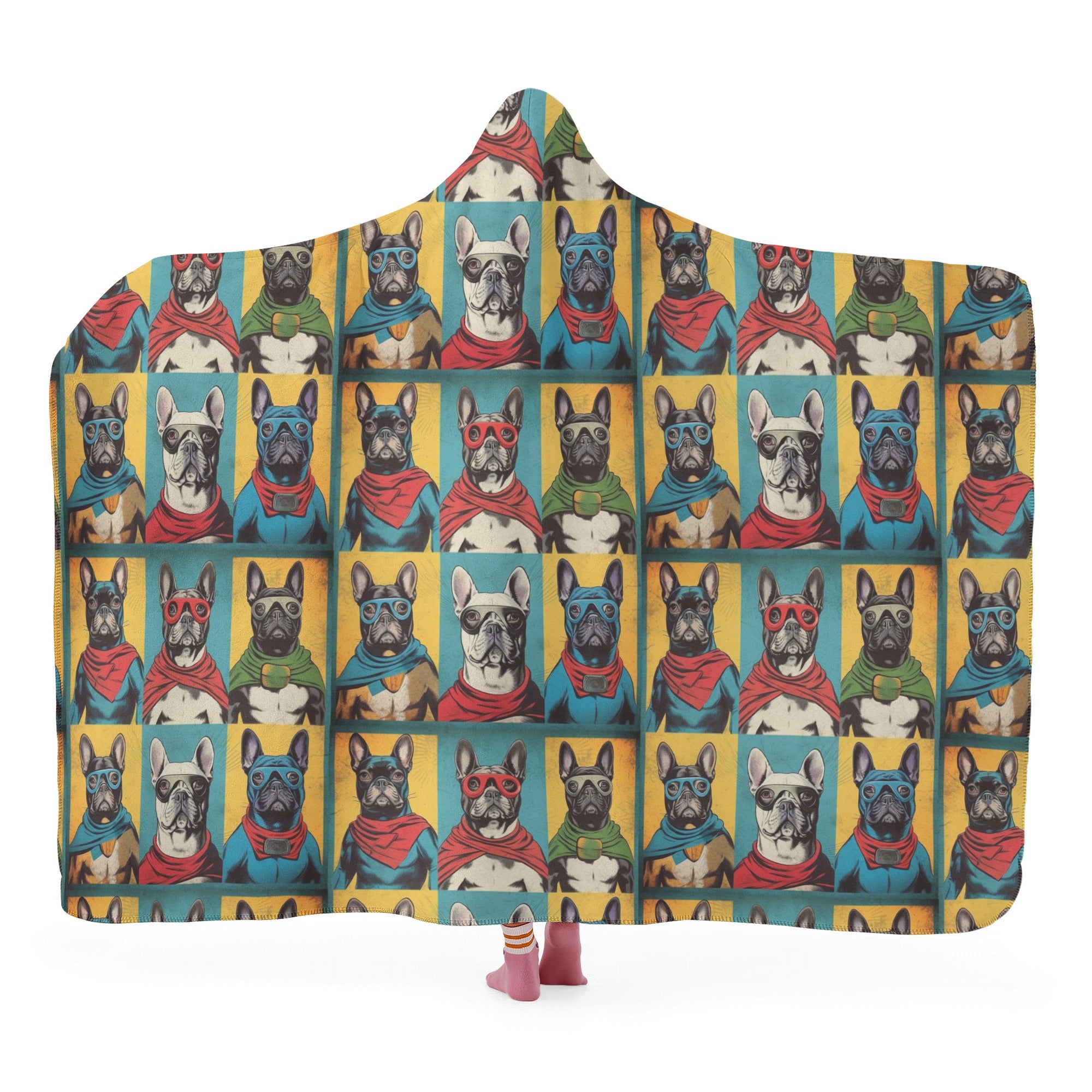The Hooded Fleece Throw Blanket for Frenchie Enthusiasts-fadou