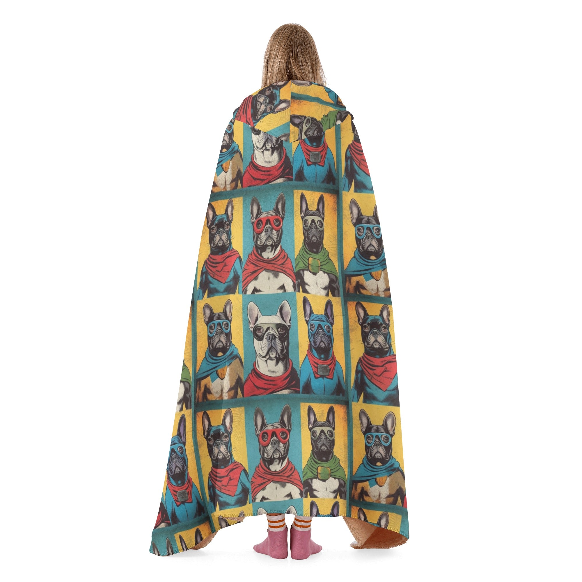 The Hooded Fleece Throw Blanket for Frenchie Enthusiasts-fadou