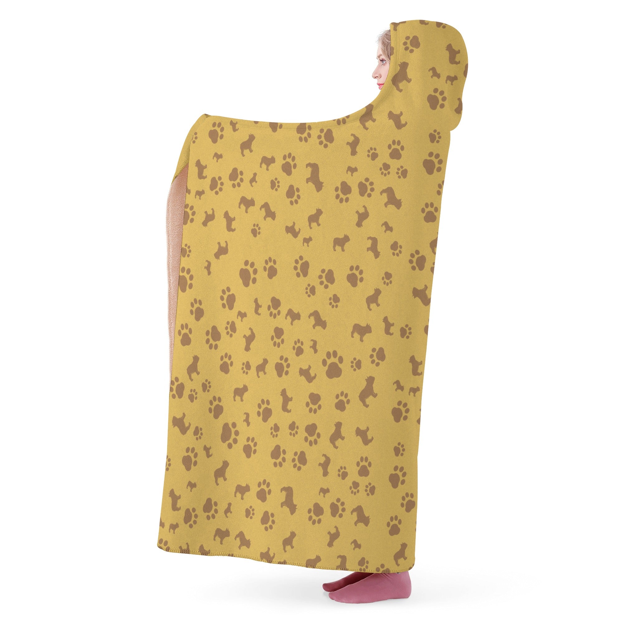 French Bulldog Hooded Fleece Throw Blanket for Dog Park Days-fadou