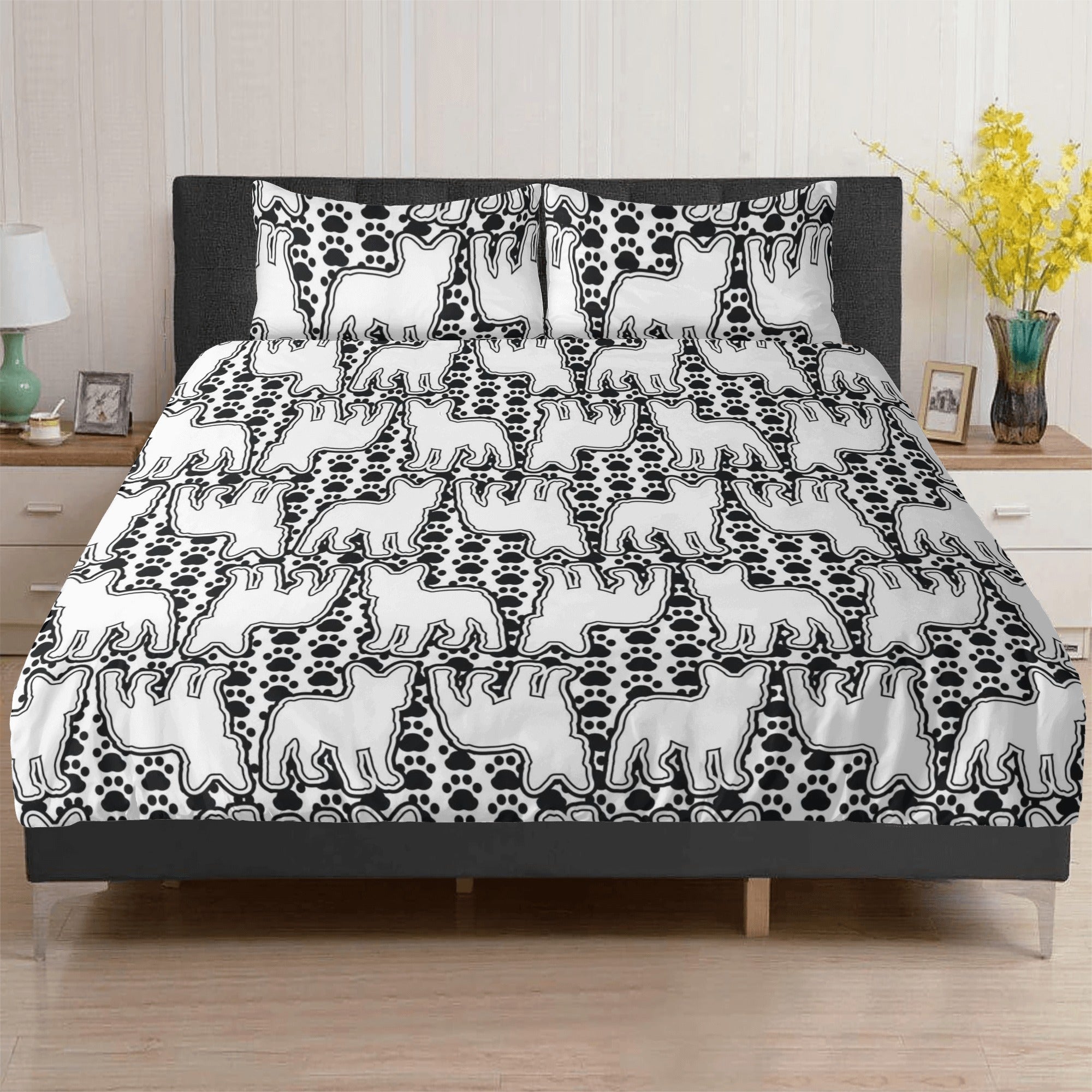Sophie French Bulldog Bed Linen Set for Frenchie Enthusiasts-fadou