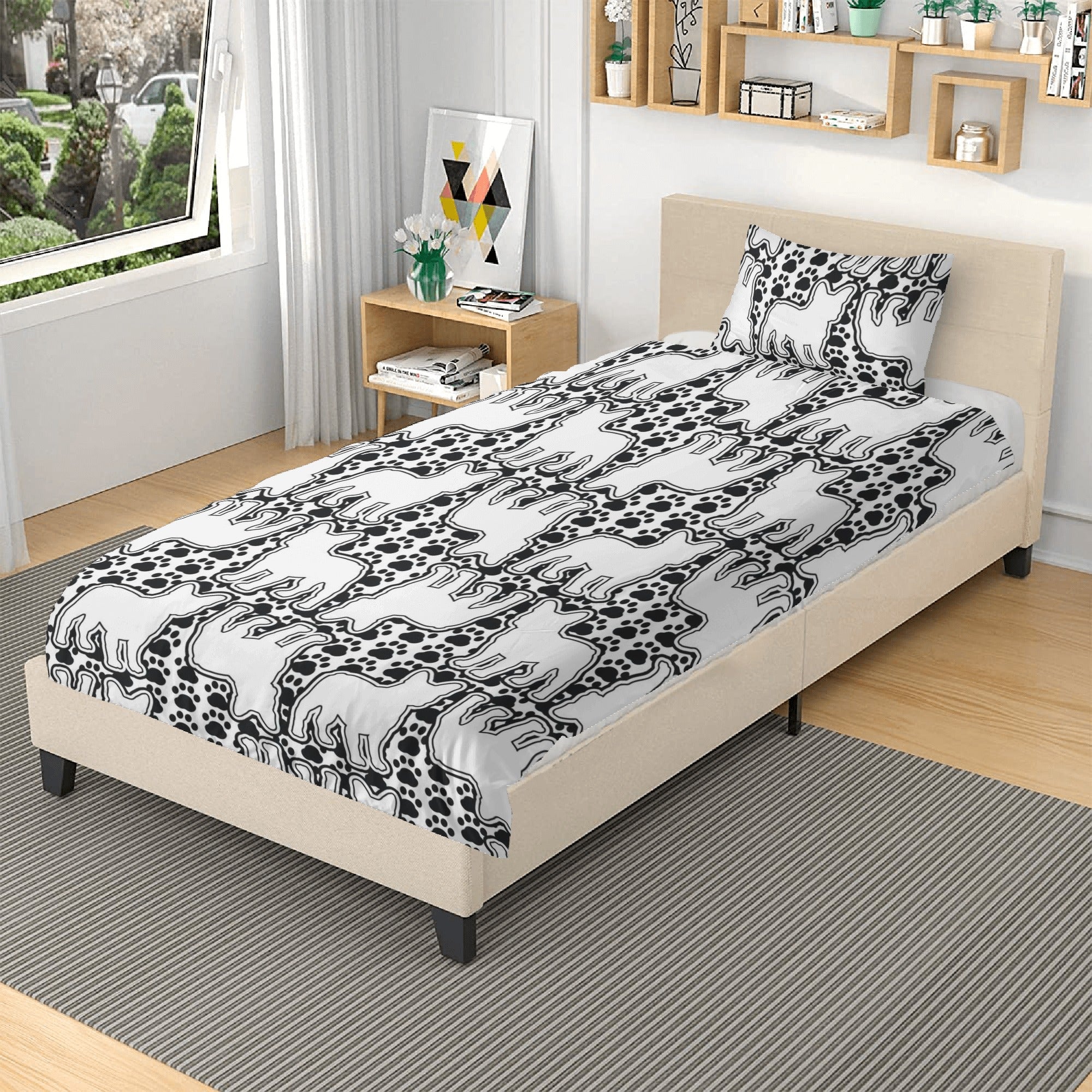 Sophie French Bulldog Bed Linen Set for Frenchie Enthusiasts-fadou