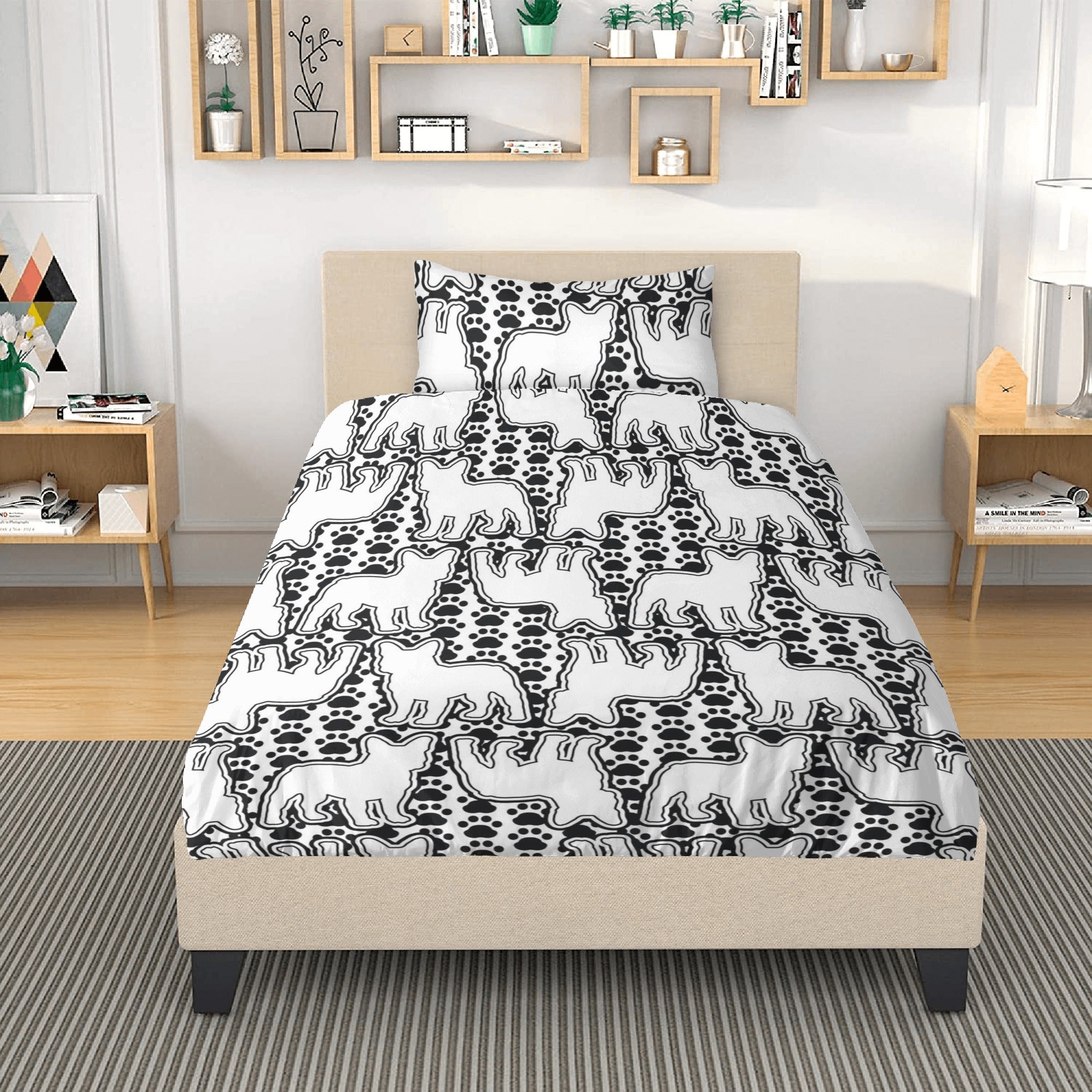 Sophie French Bulldog Bed Linen Set for Frenchie Enthusiasts-fadou