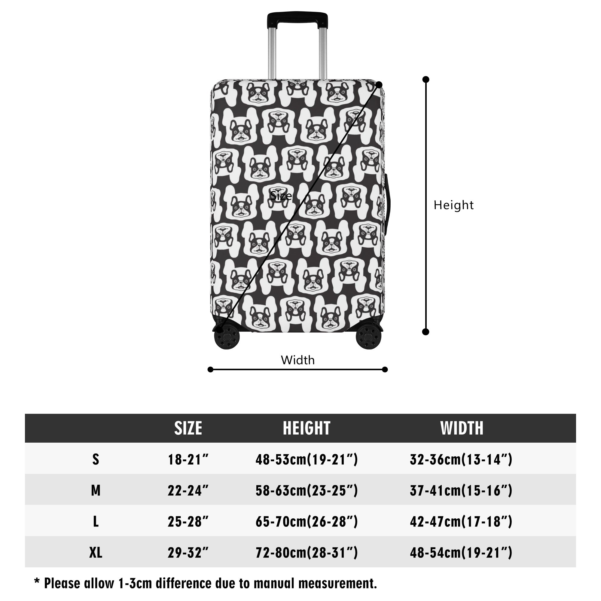 Bruno - Luggage Cover for French Bulldog Owners and Fans-fadou