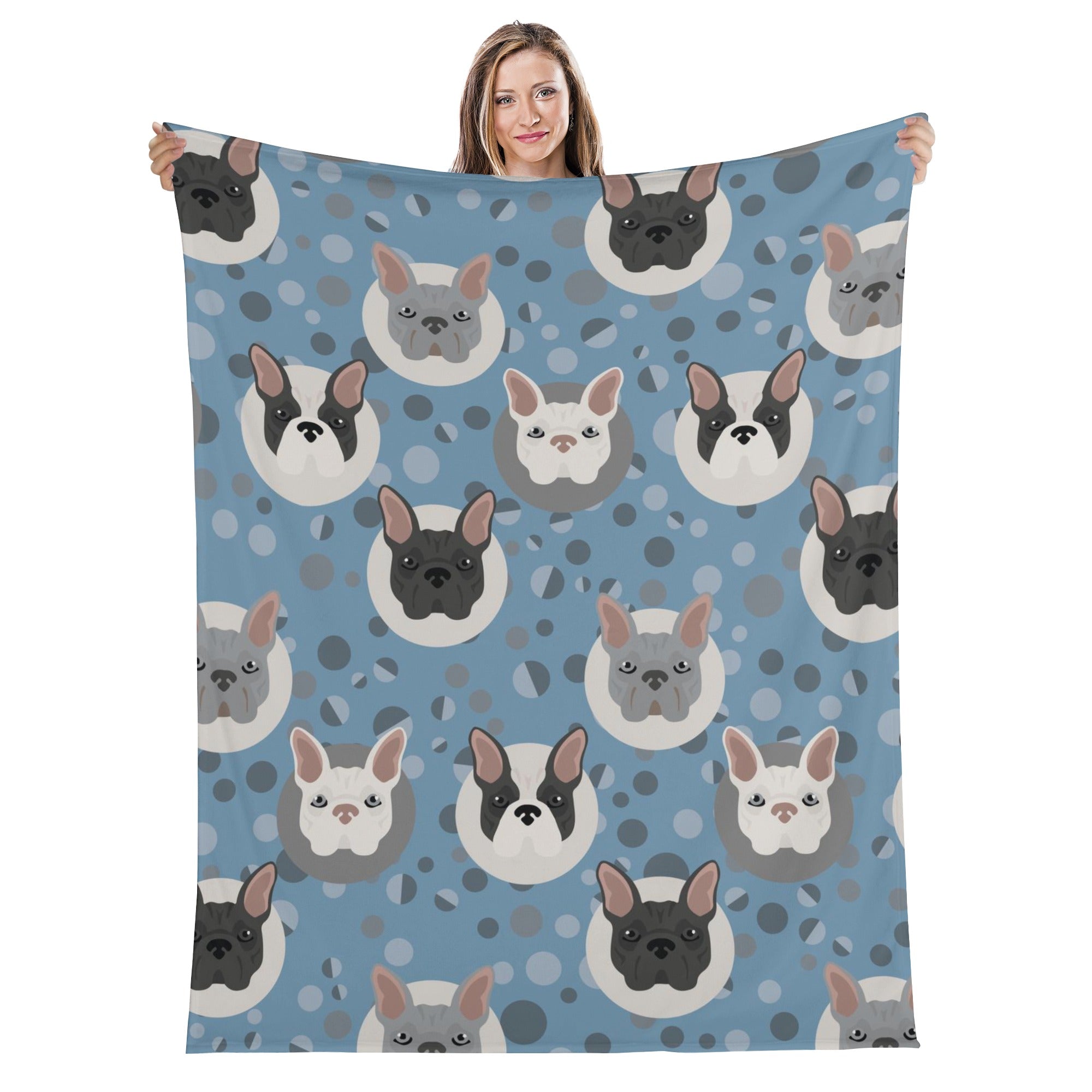 Bella French Bulldog Cozy Plush Blanket for Bulldog Owners-fadou