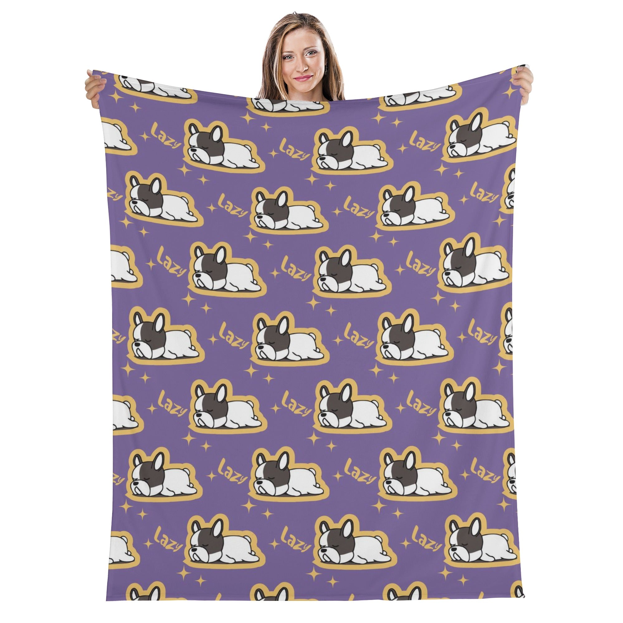 Louie French Bulldog Soft Throw for Frenchie Enthusiasts-fadou