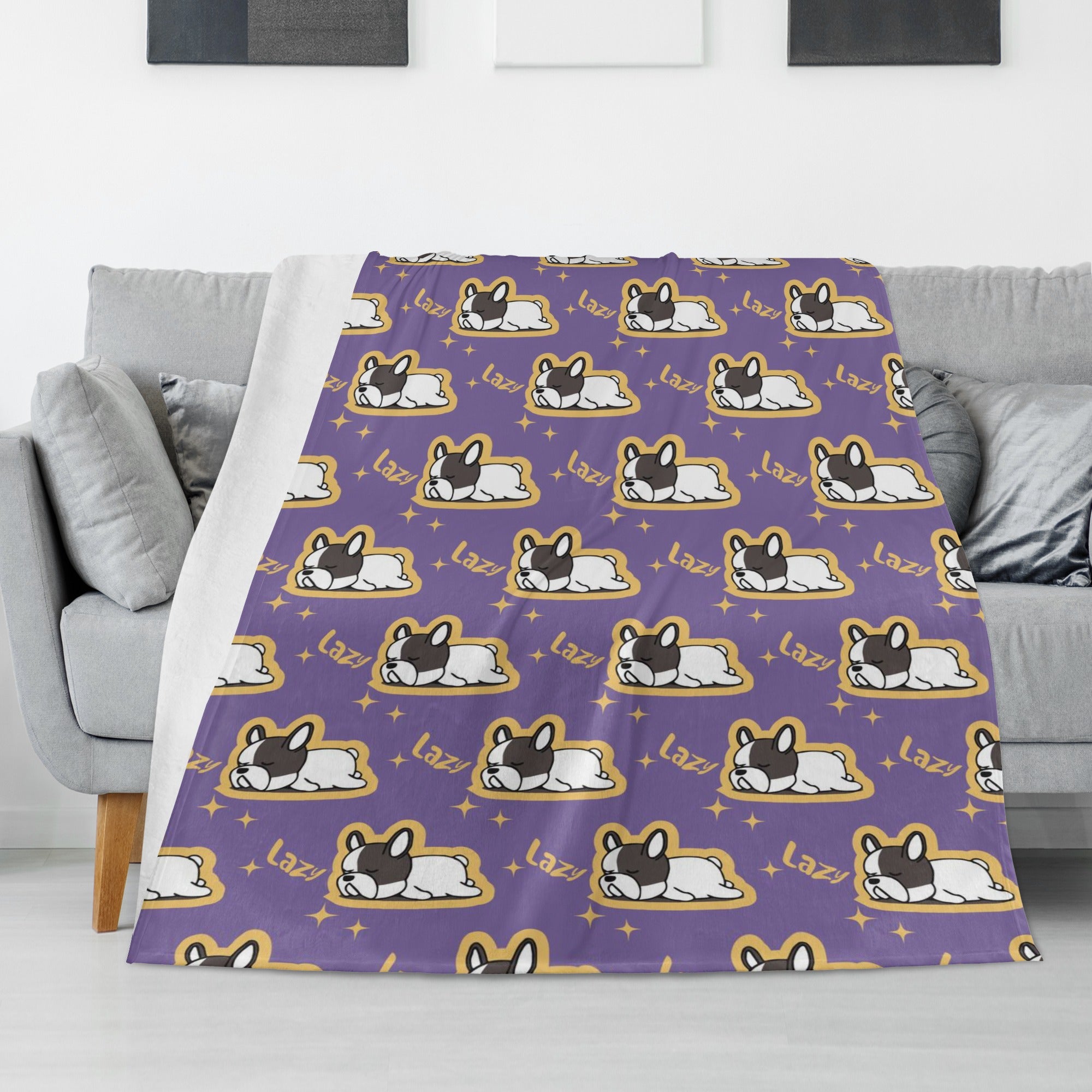 Louie French Bulldog Soft Throw for Frenchie Enthusiasts-fadou