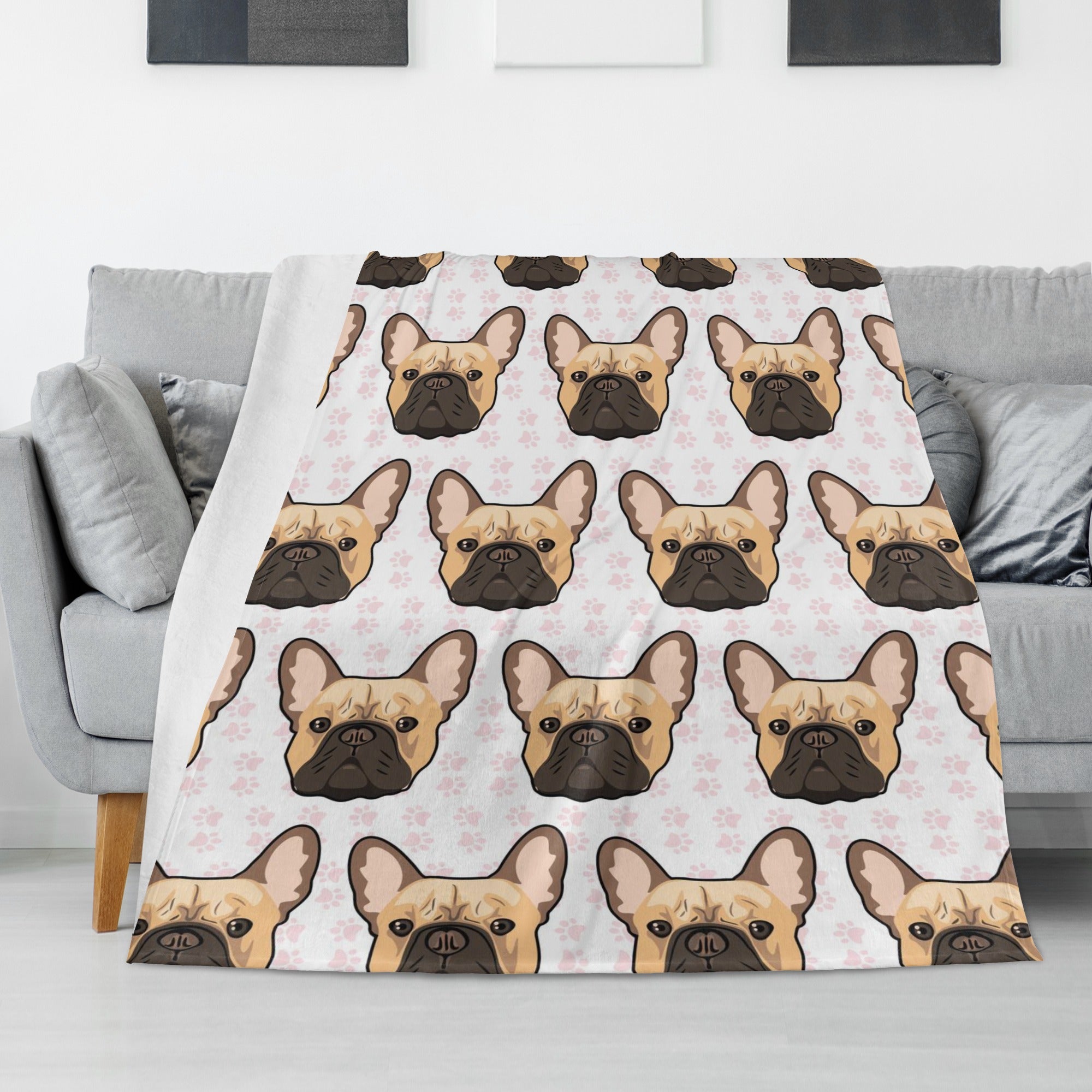 Bruno French Bulldog Soft Throw for Frenchie Enthusiasts-fadou