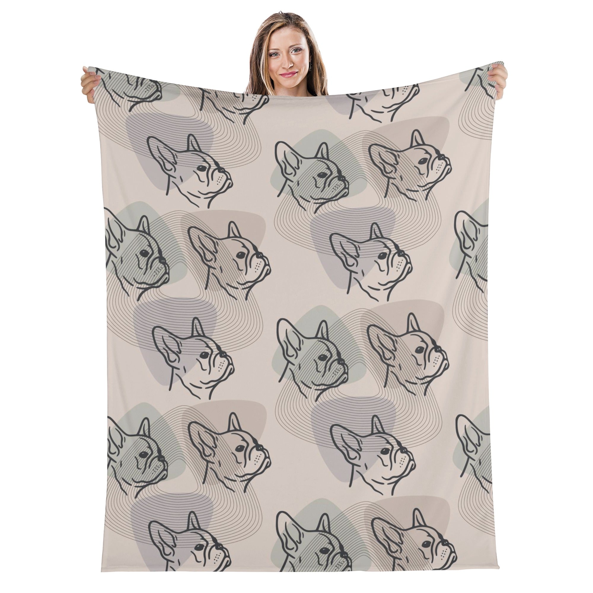 Zoe French Bulldog Cozy Plush Blanket for Dog Park Days-fadou