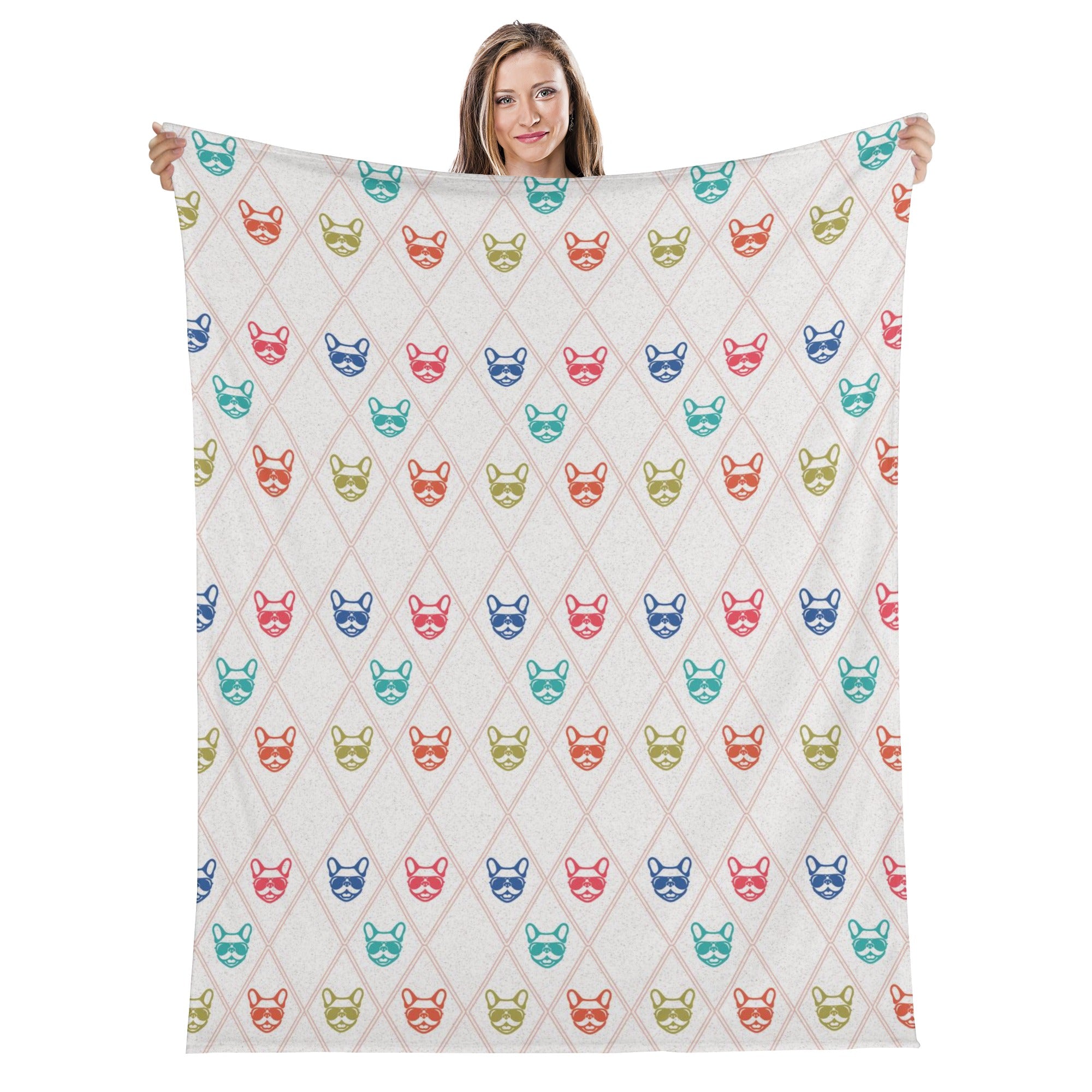 Lulu French Bulldog Fleece Throw Blanket for Pet Parents-fadou