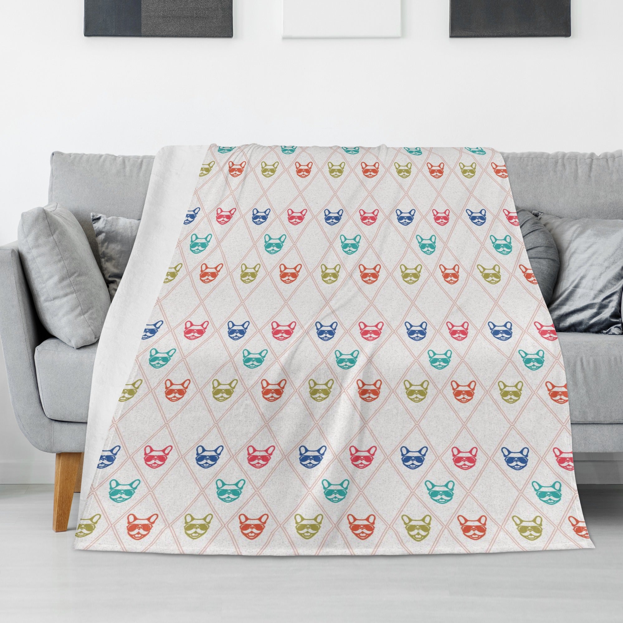 Lulu French Bulldog Fleece Throw Blanket for Pet Parents-fadou