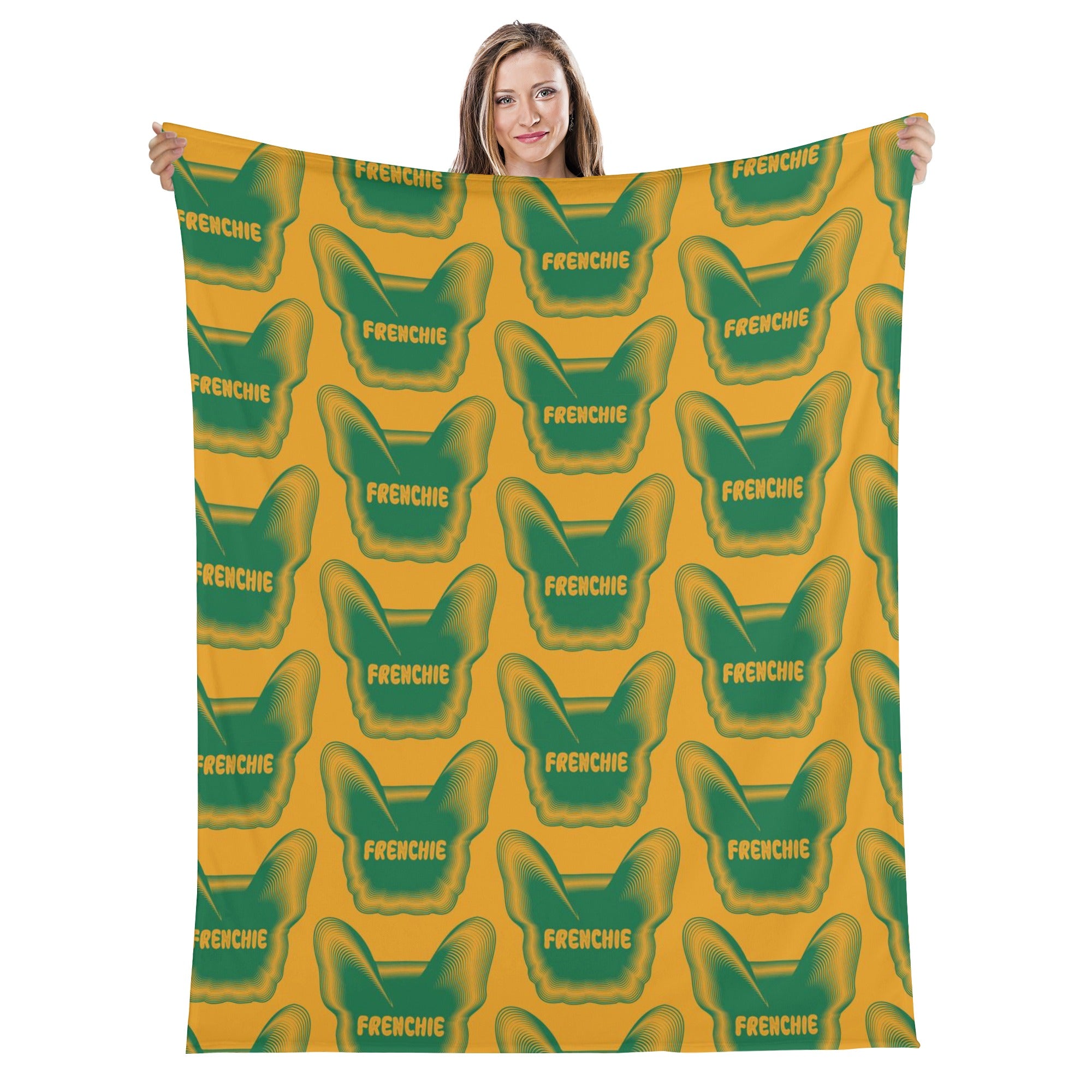 Lily French Bulldog Fleece Throw Blanket for Frenchie Fans-fadou