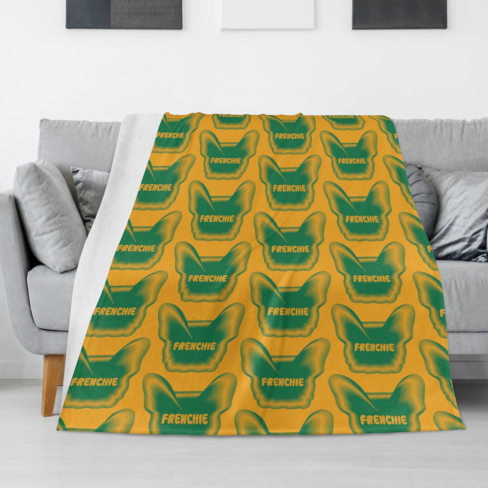 Lily French Bulldog Fleece Throw Blanket for Frenchie Fans-fadou