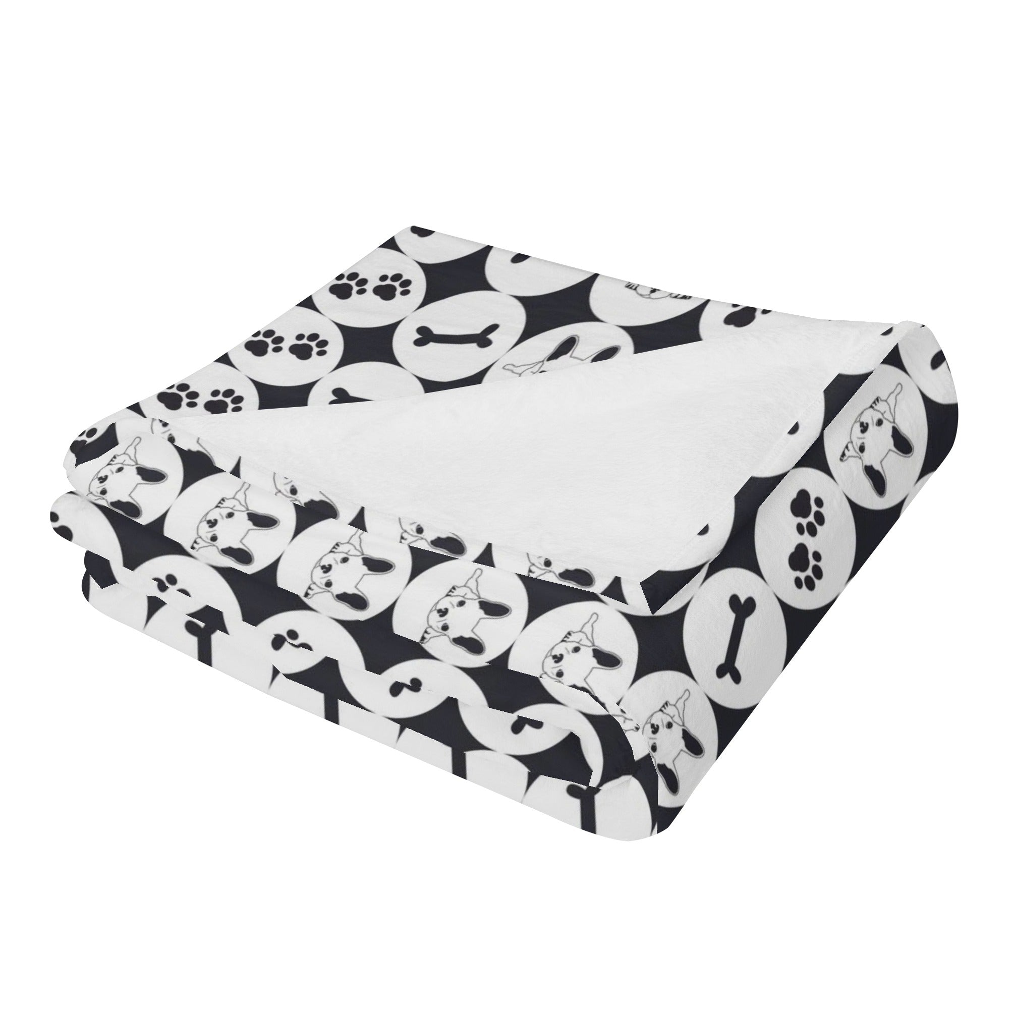 Daisy French Bulldog Fleece Throw Blanket for Everyday Wear-fadou