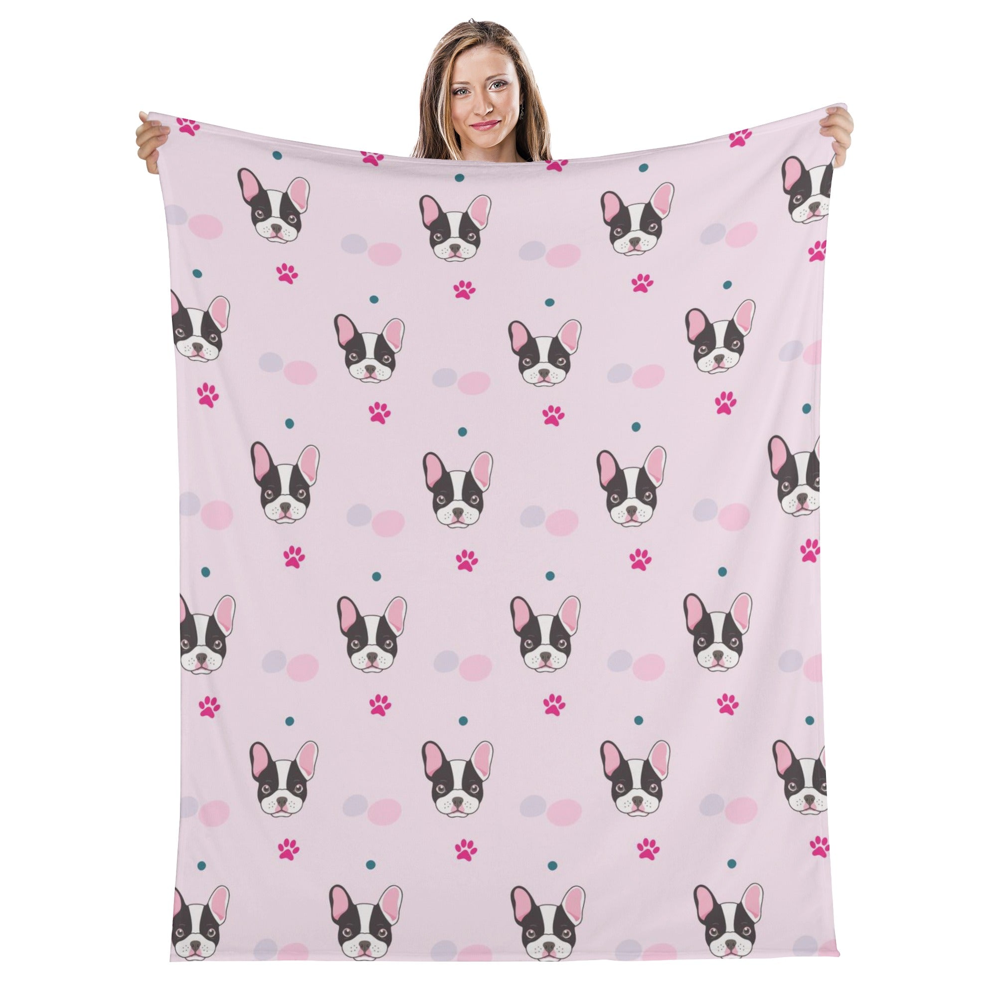 Prince French Bulldog Fleece Throw Blanket for Frenchie Fans-fadou