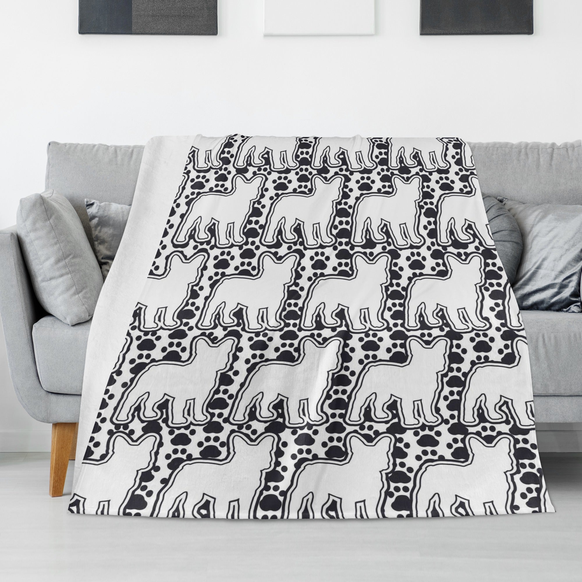 Elvis French Bulldog Fleece Throw Blanket for Dog Park Days-fadou