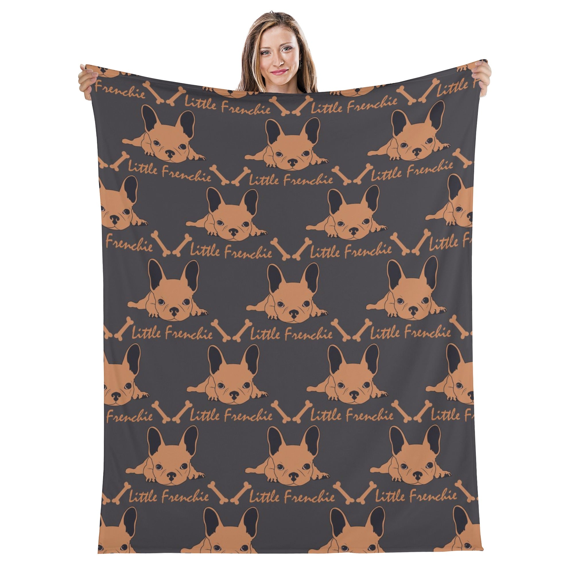 Bubba French Bulldog Fleece Throw Blanket for Bulldog Owners-fadou