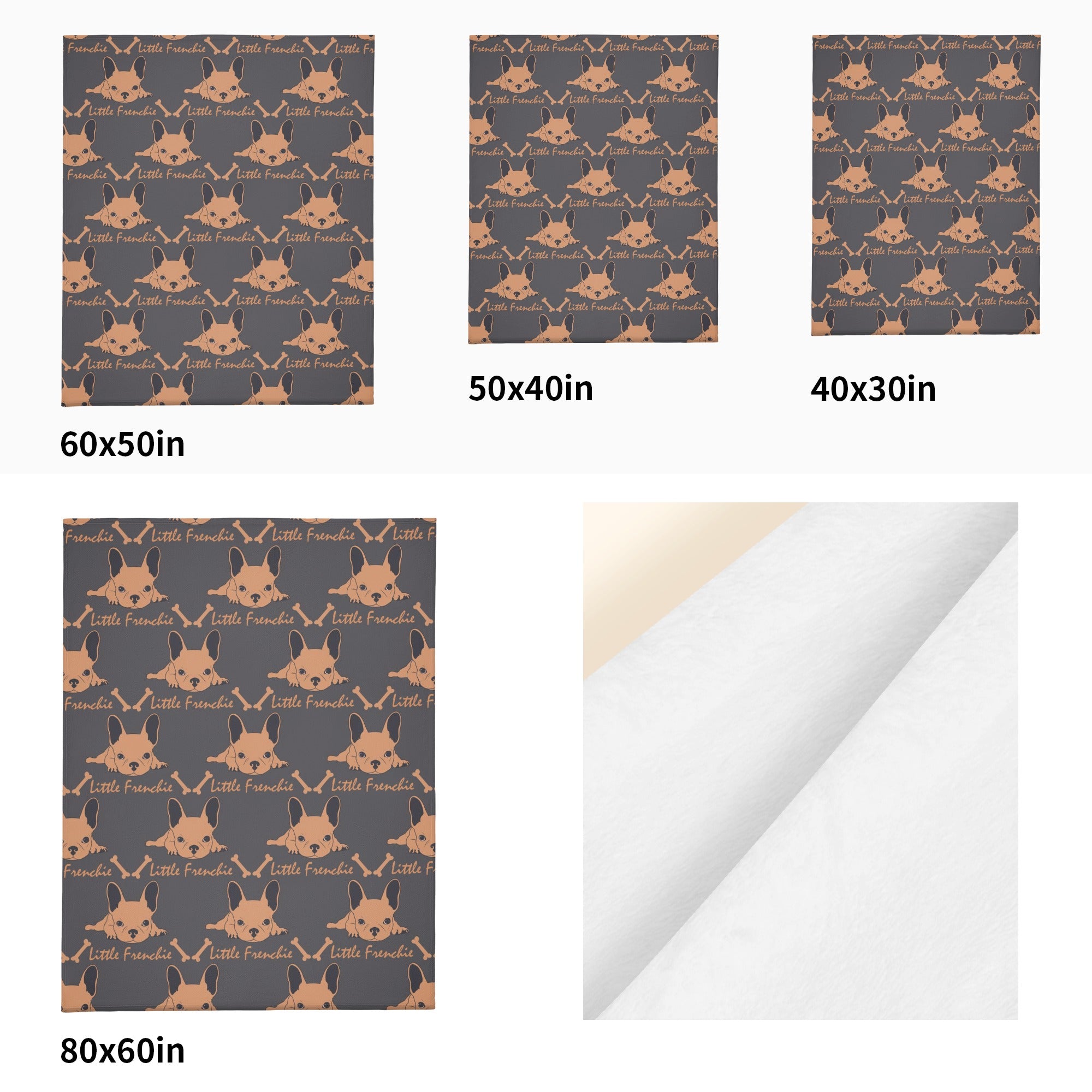 Bubba French Bulldog Fleece Throw Blanket for Bulldog Owners-fadou