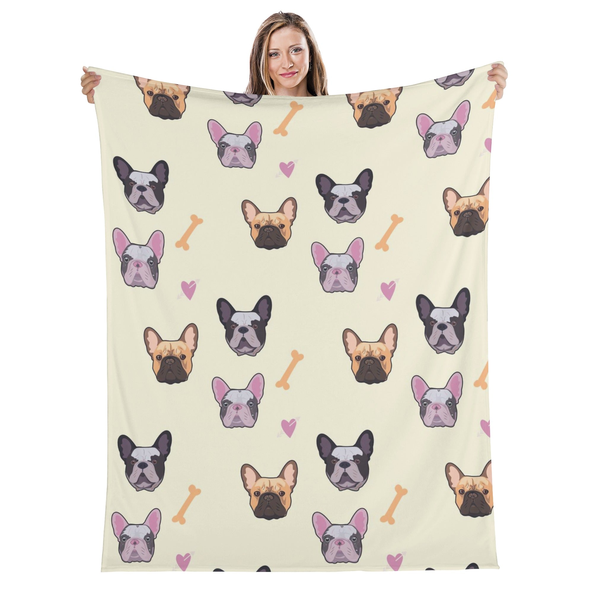 French Bulldog Cozy Plush Blanket for Frenchie Enthusiasts-fadou