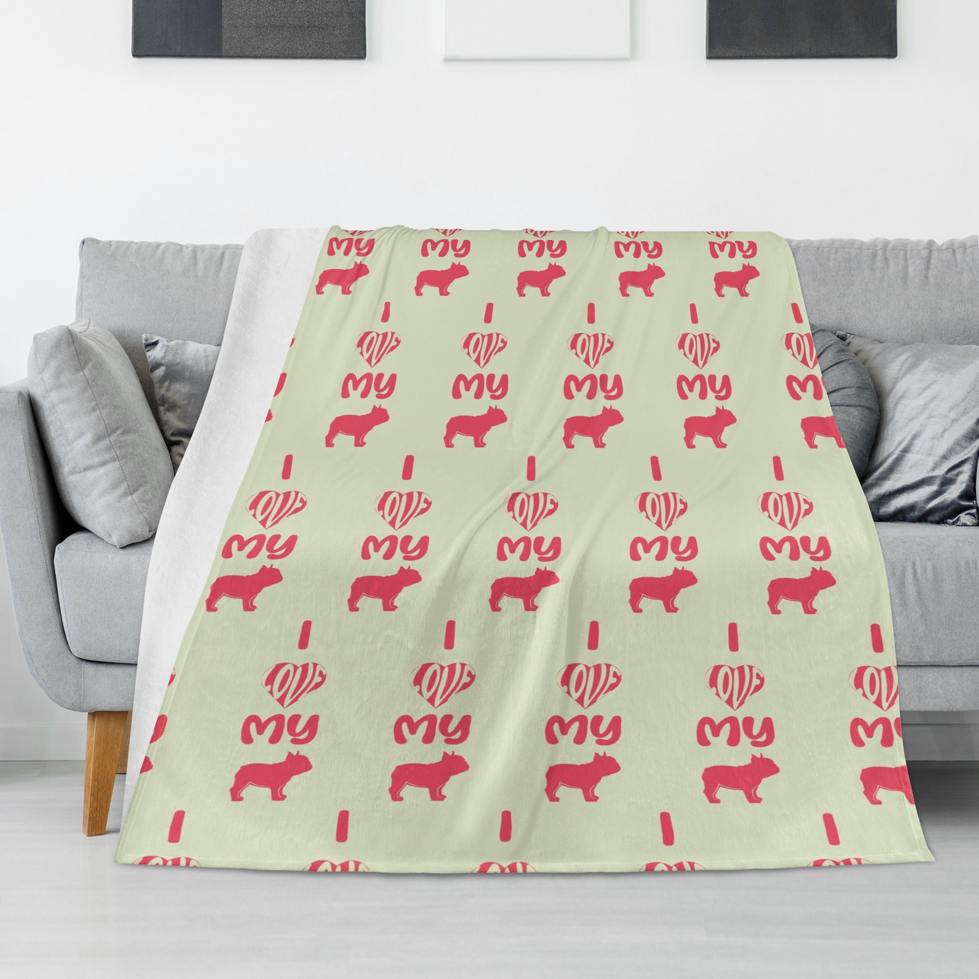 Buster French Bulldog Cozy Plush Blanket for Dog Moms & Dads-fadou