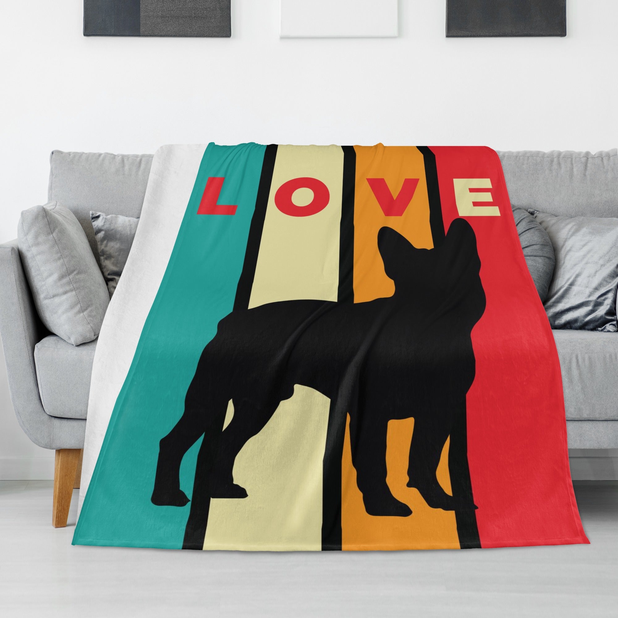 Gucci French Bulldog Cozy Plush Blanket for Bulldog Owners-fadou