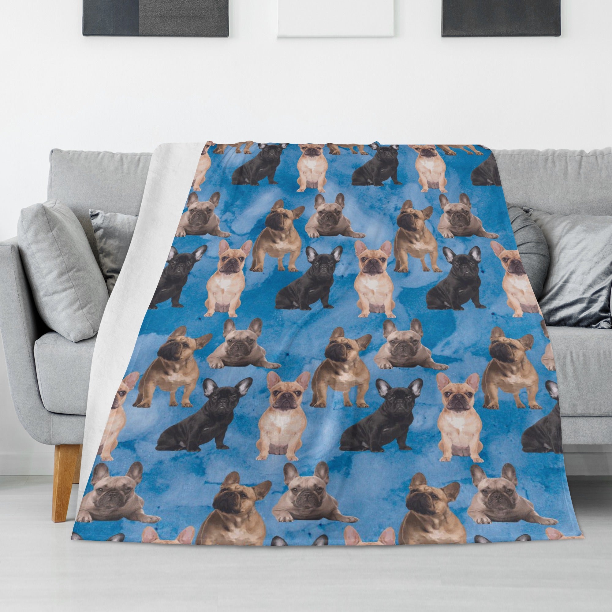 Mac French Bulldog Warm Blanket for Frenchie Enthusiasts-fadou