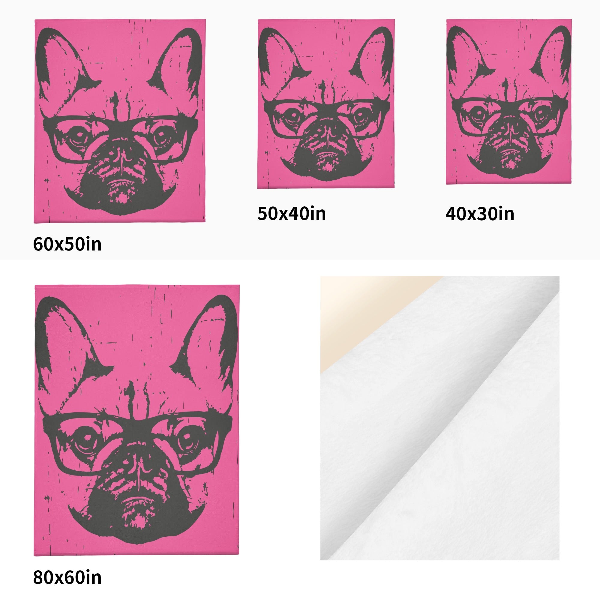 Moose French Bulldog Fleece Throw Blanket for Dog Lovers-fadou