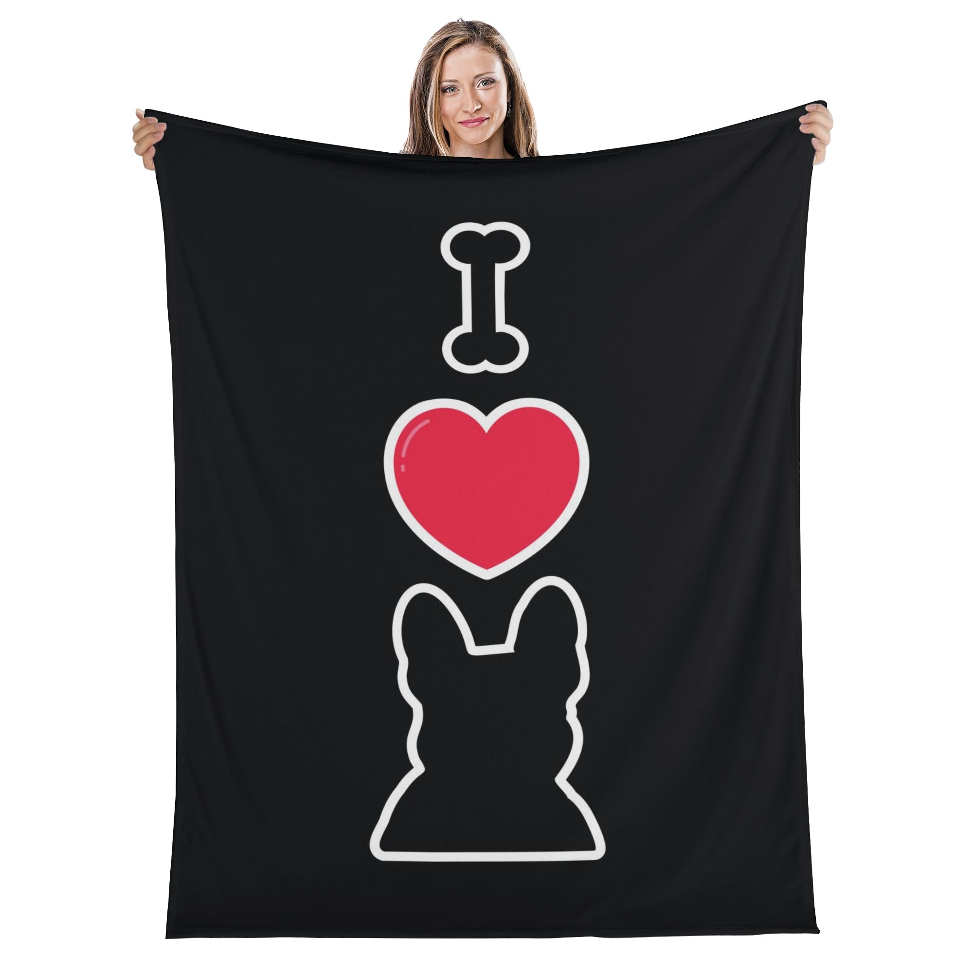 Finn French Bulldog Fleece Throw Blanket for Frenchie Enthusiasts-fadou
