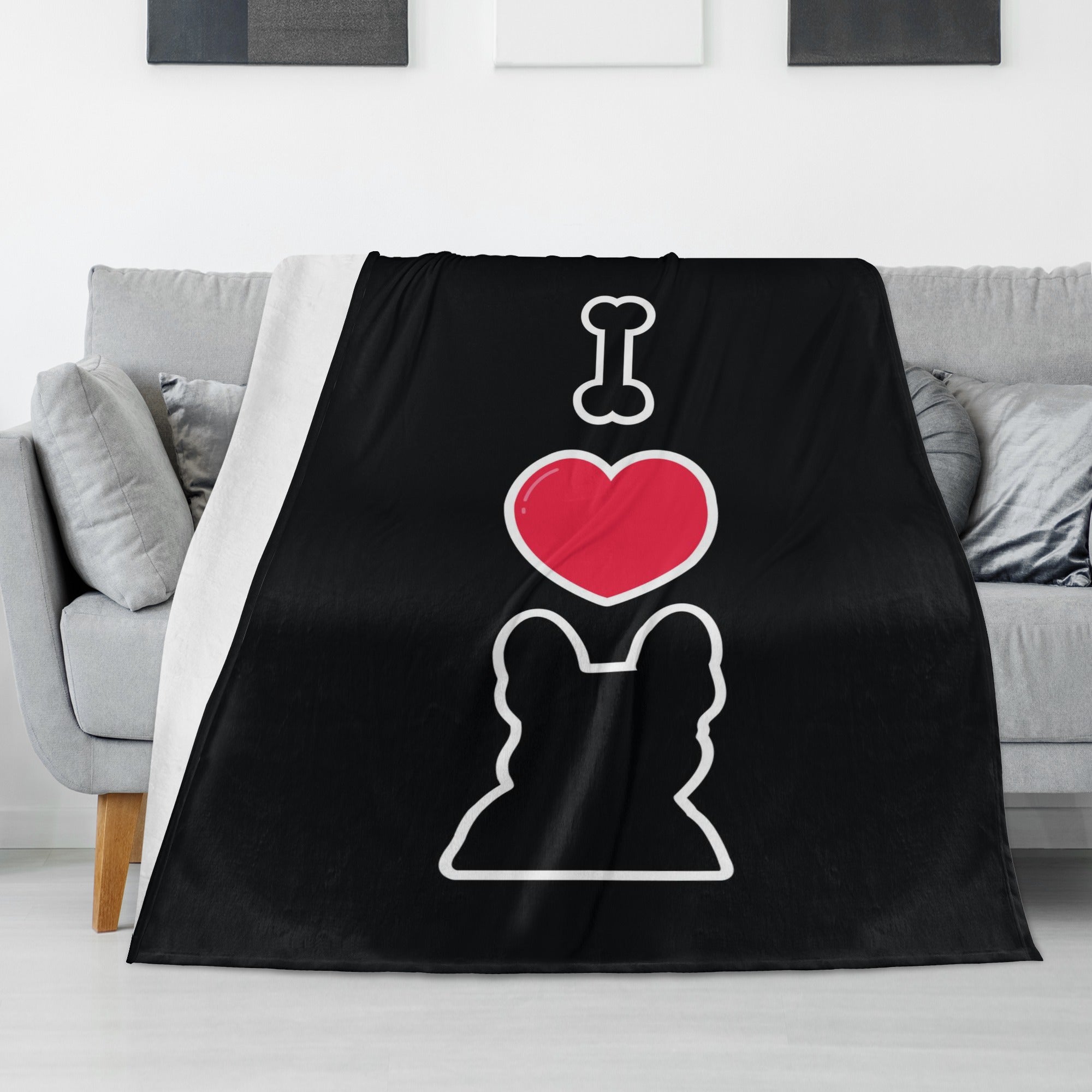 Finn French Bulldog Fleece Throw Blanket for Frenchie Enthusiasts-fadou
